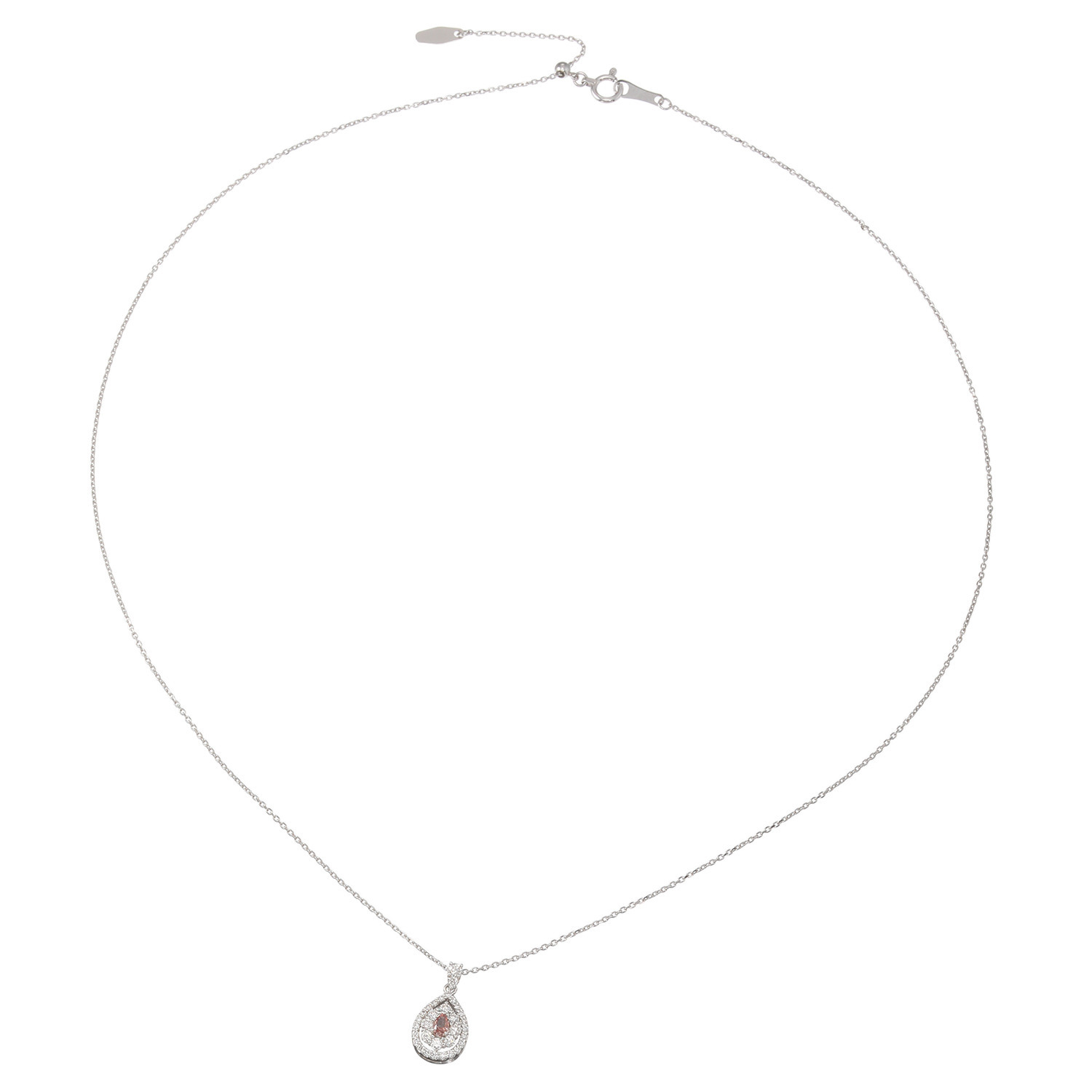 プラチナストーリー プラチナ９５０＆８５０ ファンシーディープピンク ダイヤモンド ペアシェイプネックレス ＜鑑定書付＞