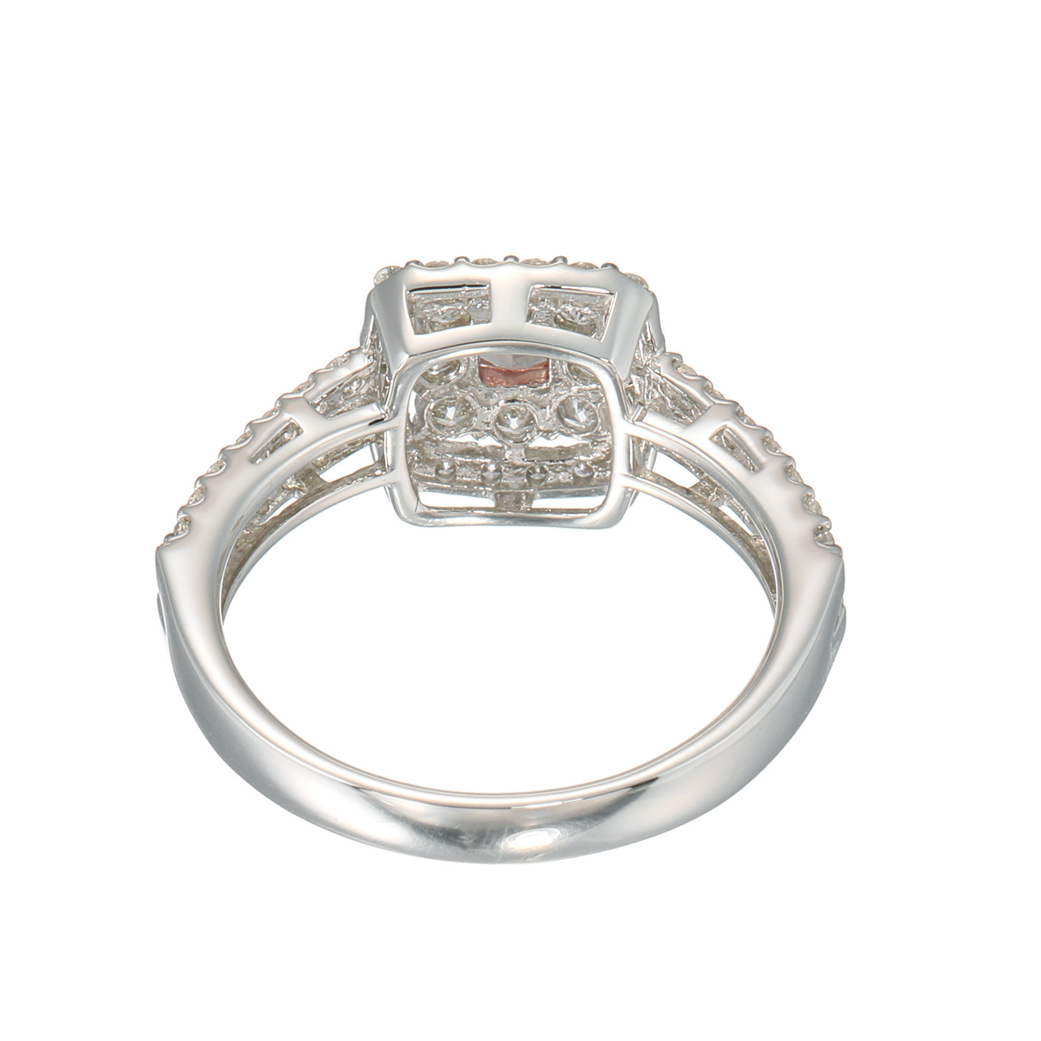 プラチナストーリー プラチナ９５０ ファンシーディープピンク クッションカット ダイヤモンドリング ＜鑑定書付＞