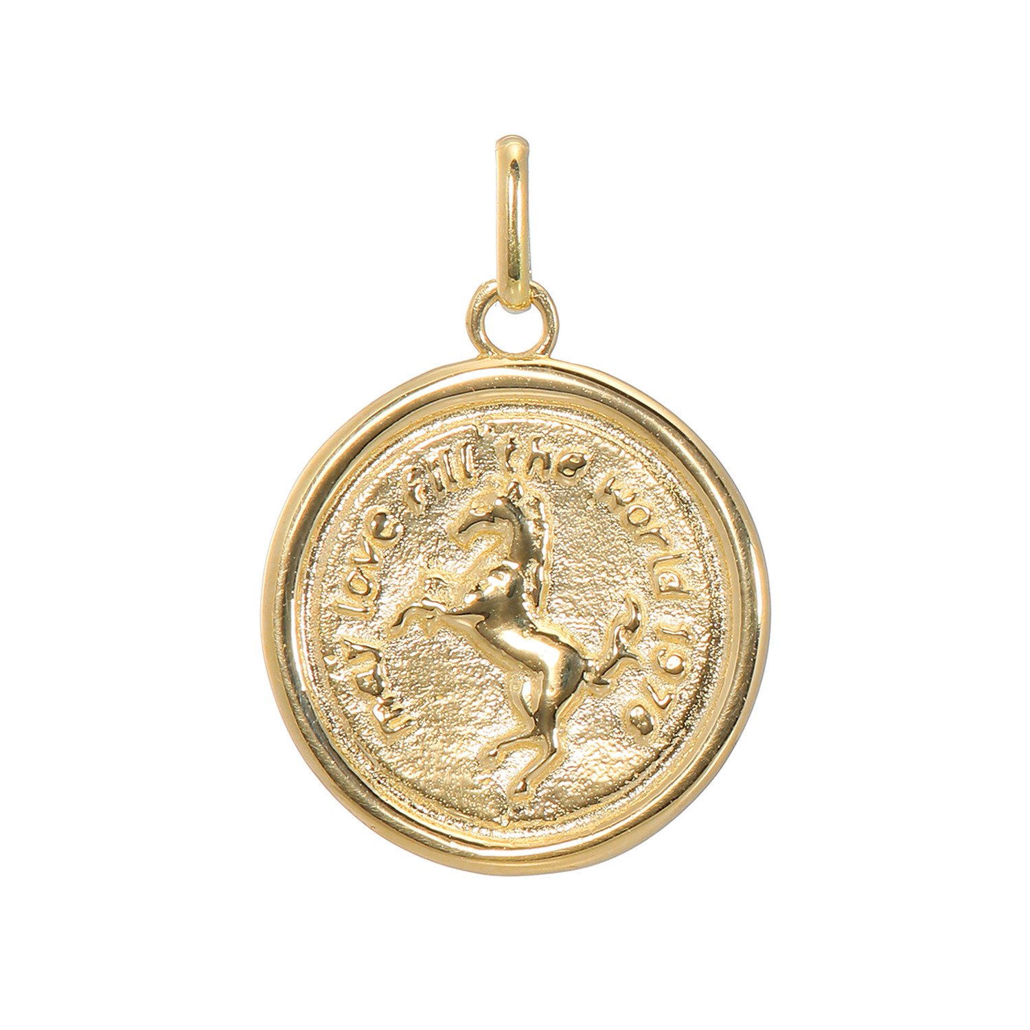 ケーグランツ １８Ｋ ホースモティーフ リバーシブル コイン風ペンダントトップ
