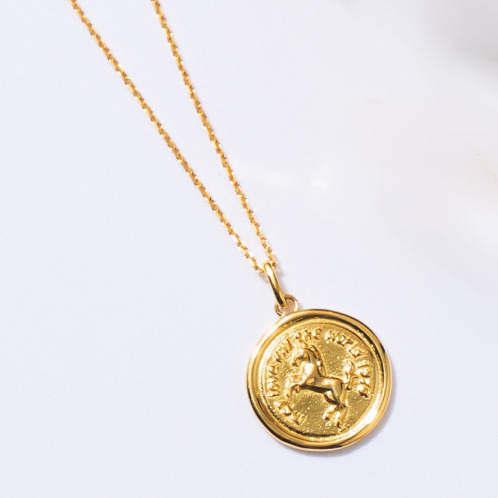 ケーグランツ １８Ｋ ホースモティーフ リバーシブル コイン風ペンダントトップ