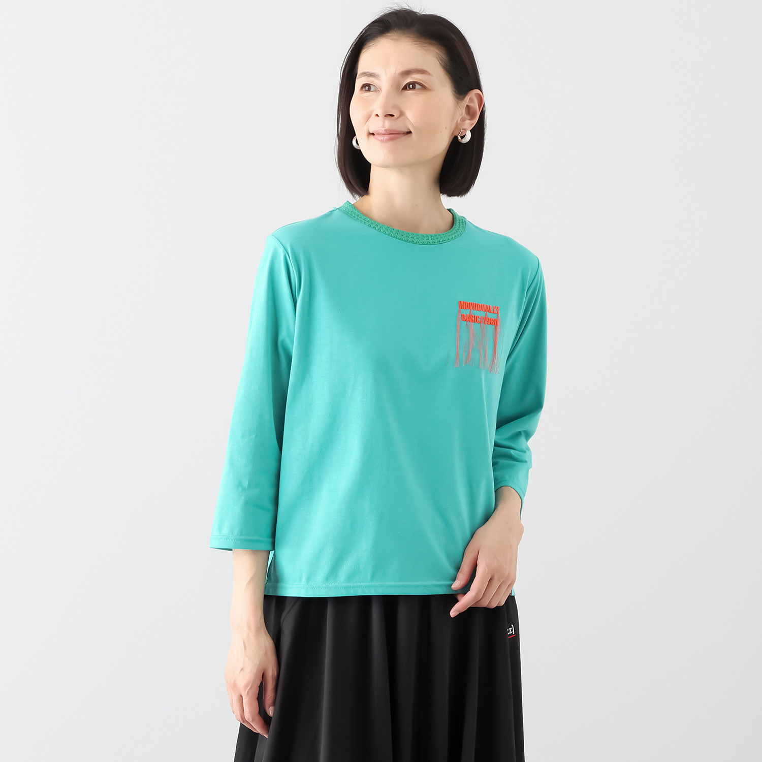 イクシーズ アートフリンジ クルーネック プルオーバー