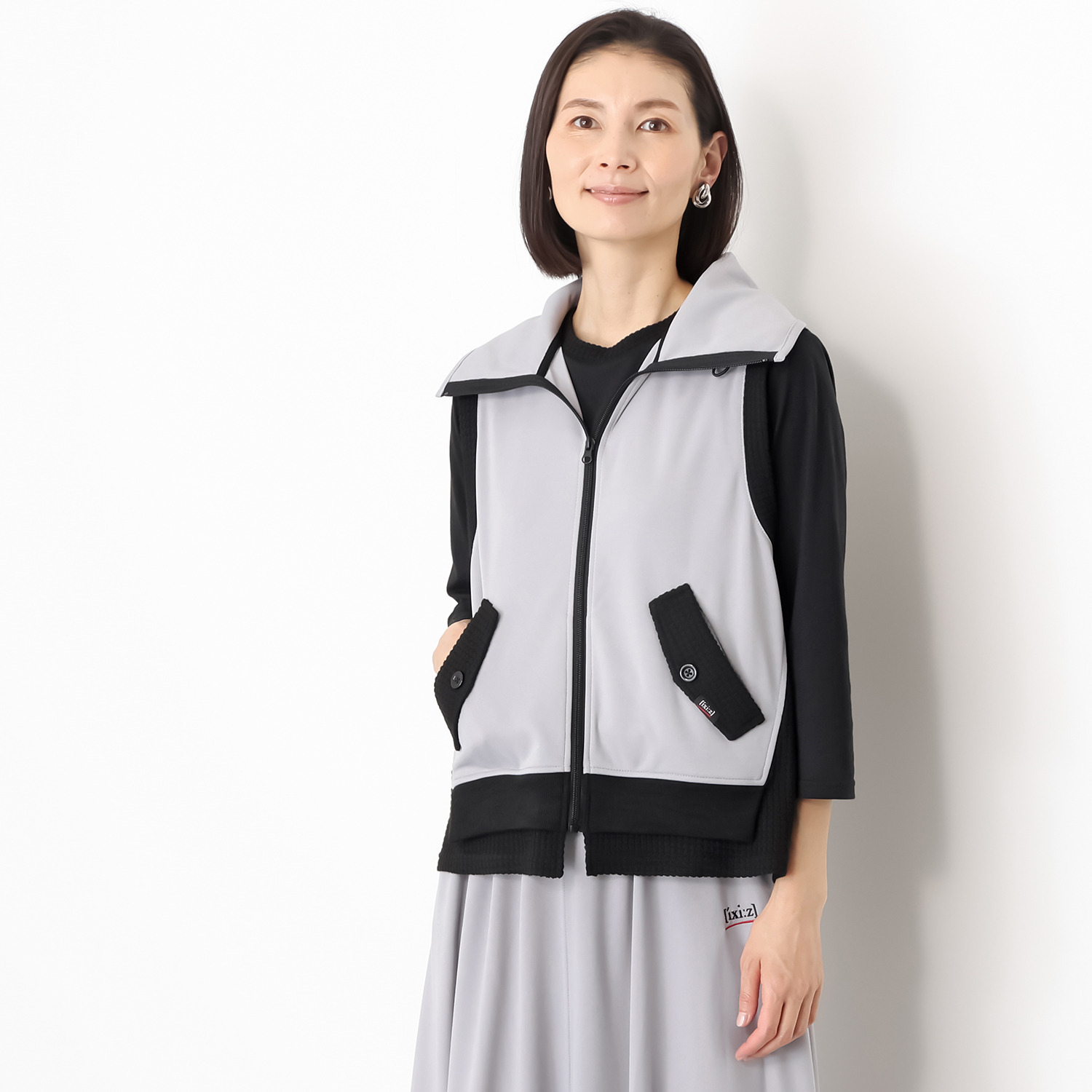 イクシーズ 異素材ドッキング ミリタリーベスト