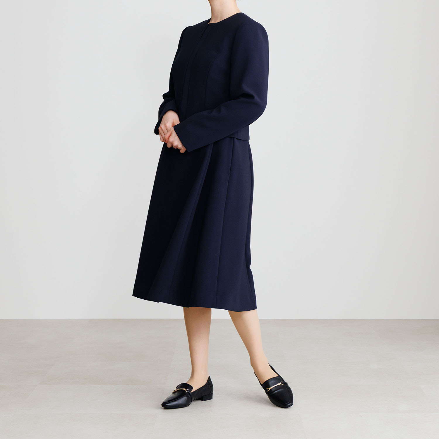 卑弥呼 はっ水レザー かかとシャーリング ソフトローファー