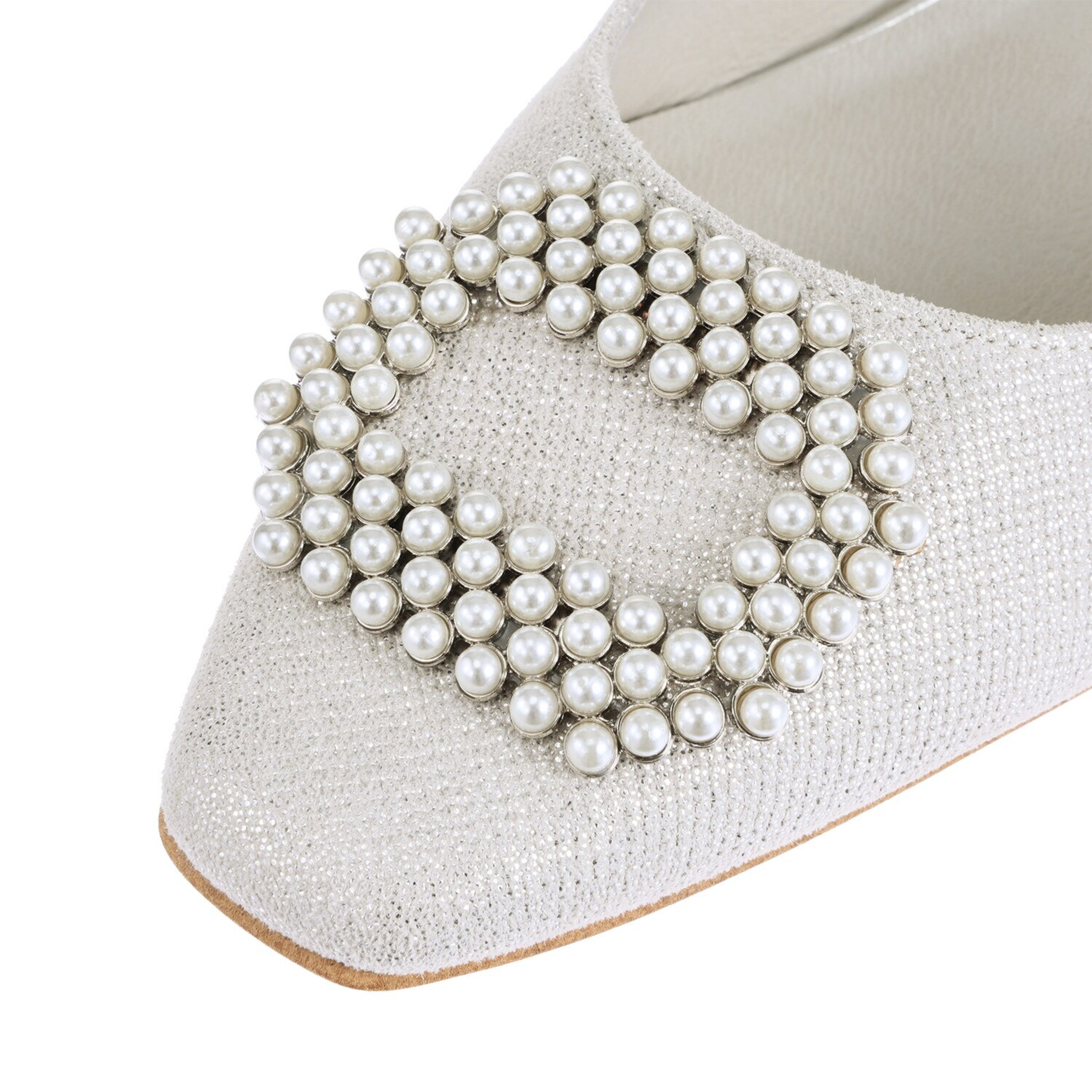 卑弥呼 はっ水レザー ４ｃｍヒール パールビジュウパンプス