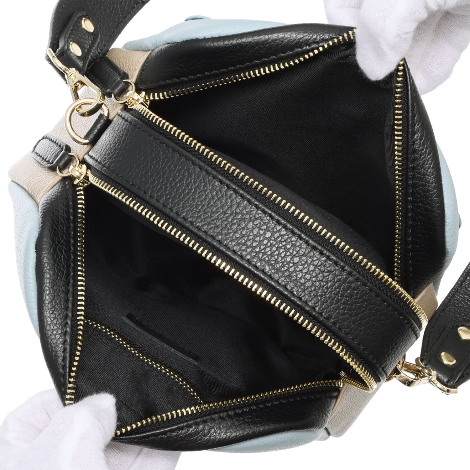 アンナヴィルジリ イタリア製 カーフシュリンク型押し ロゴショルダーバッグ “マチルダ”