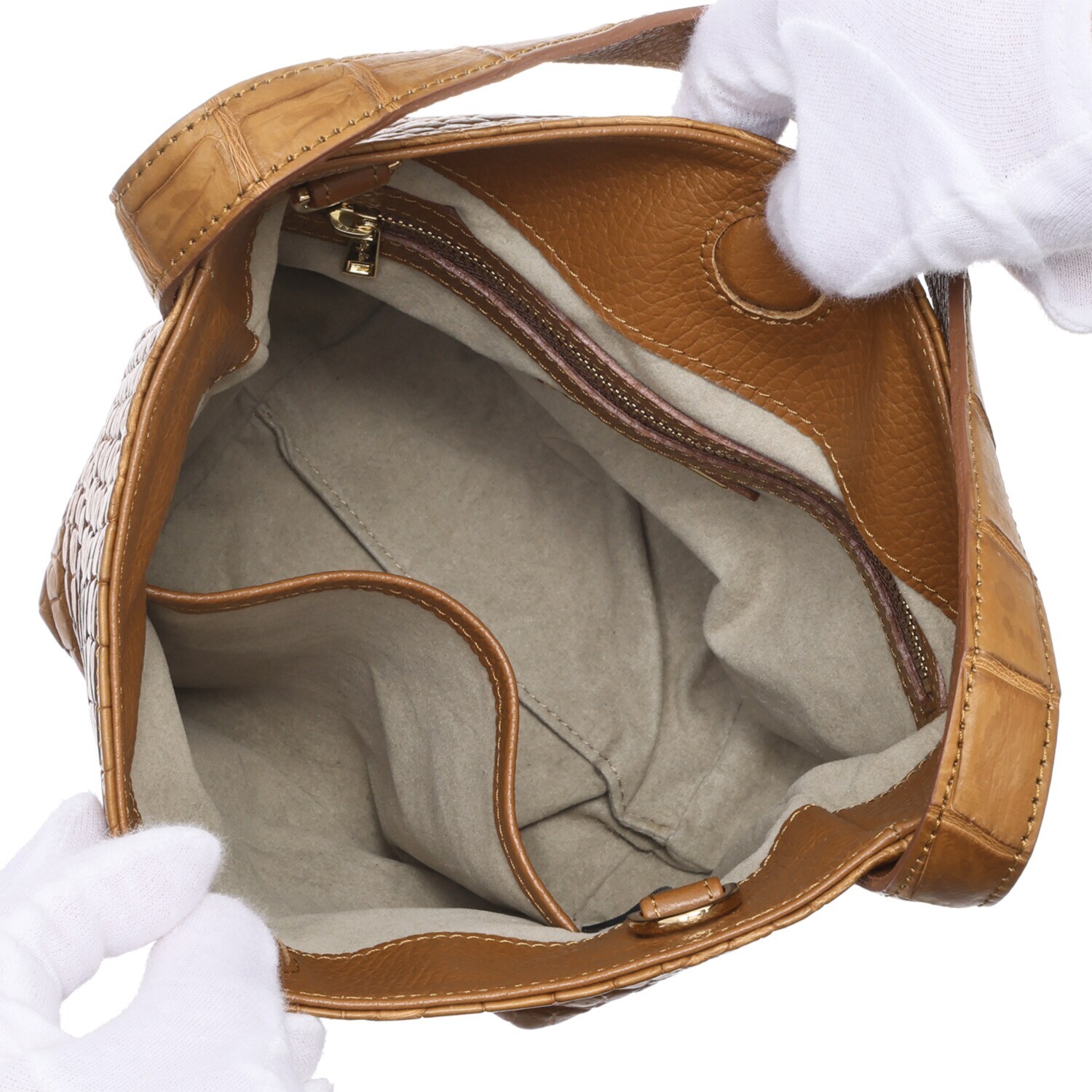 ペレリールッソ 日本製 ポロサスクロコダイル ワンショルダー ２ウェイバッグ