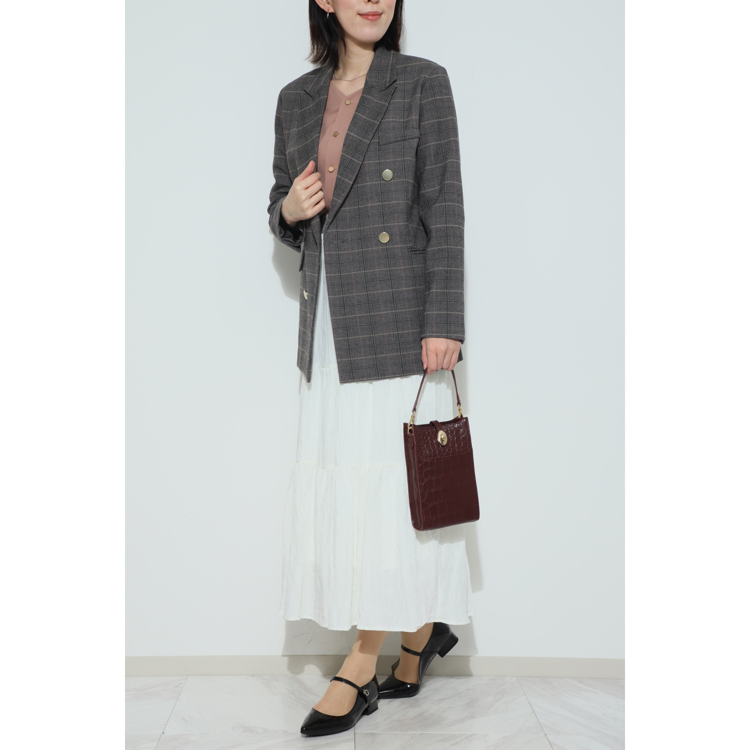 ペレリールッソ スペインタンナー セミシャイニング ソフトクロコダイル ミニショルダーバッグ