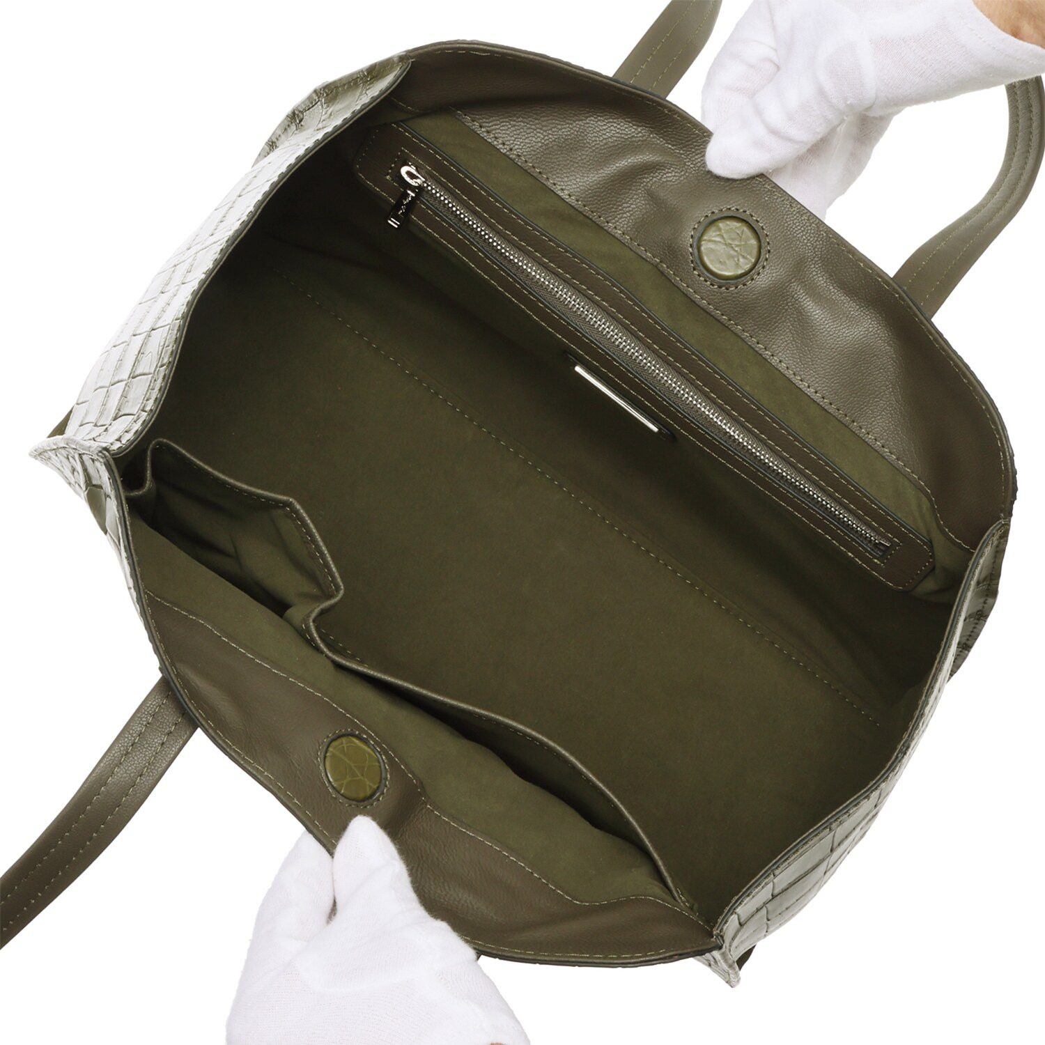 ペレリールッソ スペインタンナー セミシャイニング ソフトクロコダイル トートバッグ