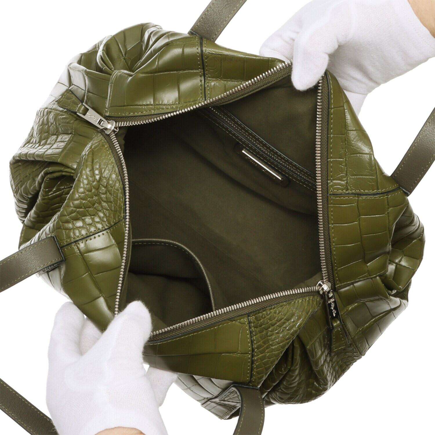 ペレリールッソ スペインタンナー セミシャイニング ソフトクロコダイル ボストンバッグ