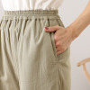ヘ・エラ コットンブレンド ストレッチダブルガーゼ パンツ