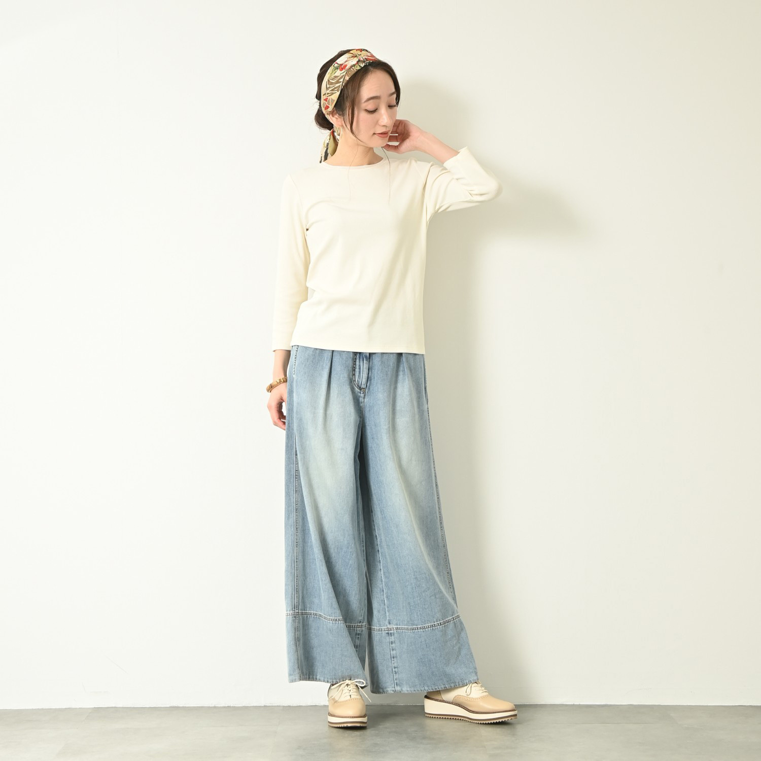 ＢＯＵＮＣＹ　ＢＯＮＤ ふわふわなめらか コットン混フライス 美人デコルテ プルオーバー