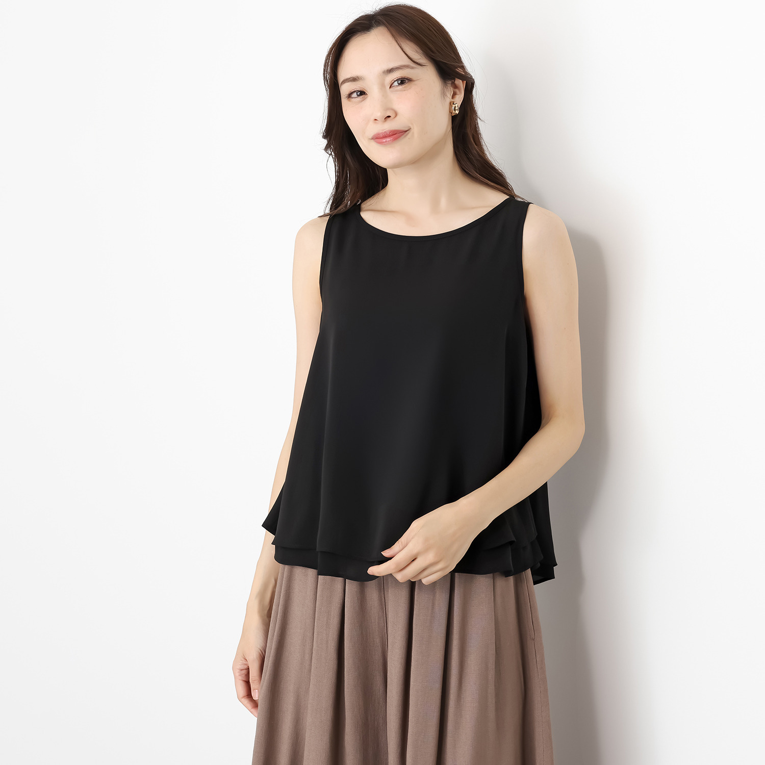 ＢＯＵＮＣＹ　ＢＯＮＤ ダブルレイヤード とろみシフォン フレアープルオーバー