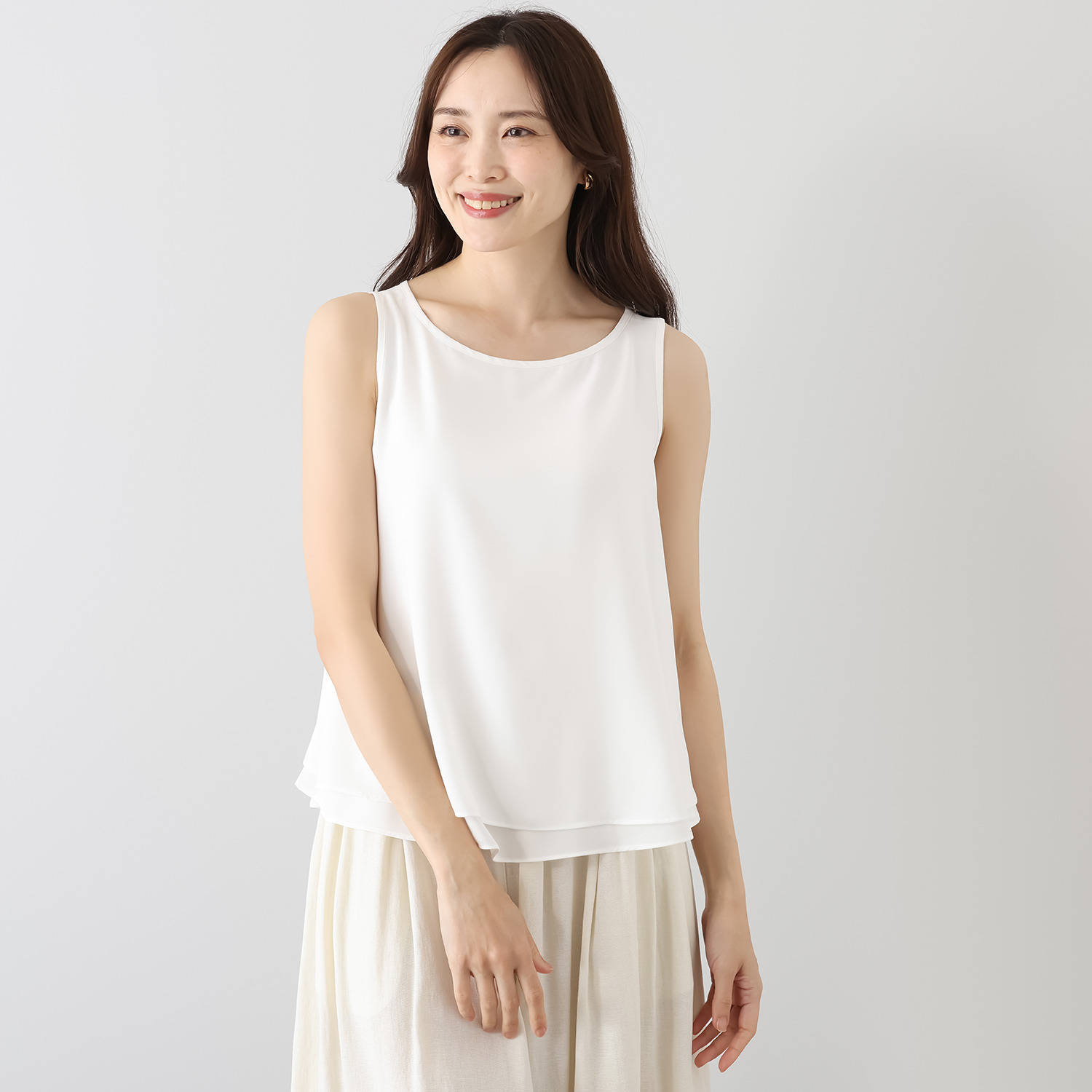 ＢＯＵＮＣＹ　ＢＯＮＤ ダブルレイヤード とろみシフォン フレアープルオーバー