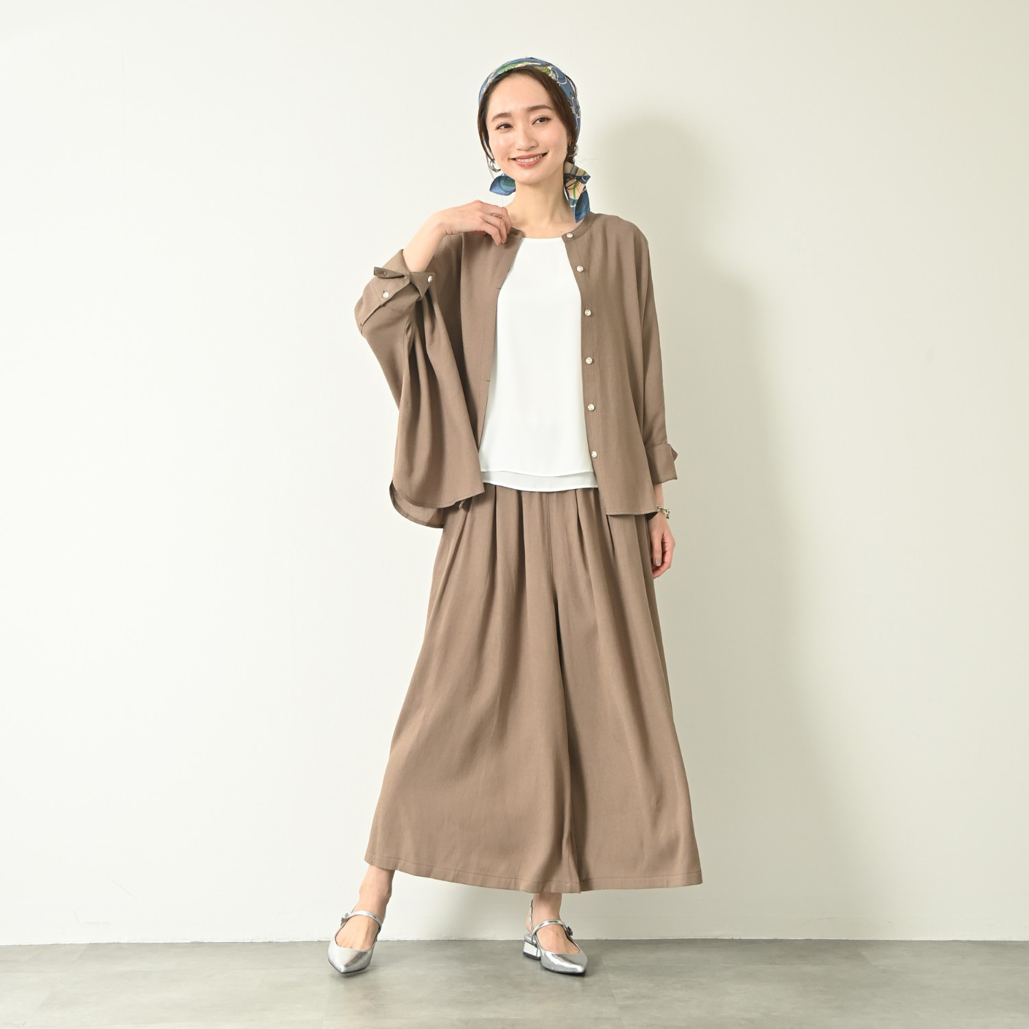 ＢＯＵＮＣＹ　ＢＯＮＤ ダブルレイヤード とろみシフォン フレアープルオーバー