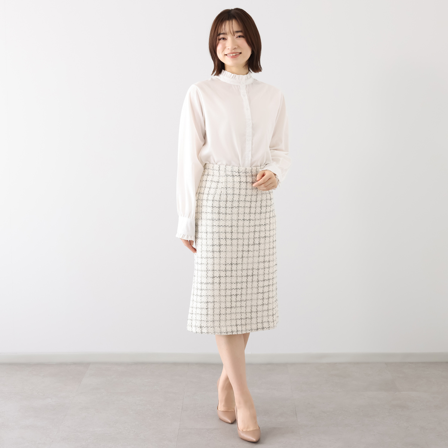 レイメイヤーズ イタリア製生地使用 ファンシーツイード タイトスカート