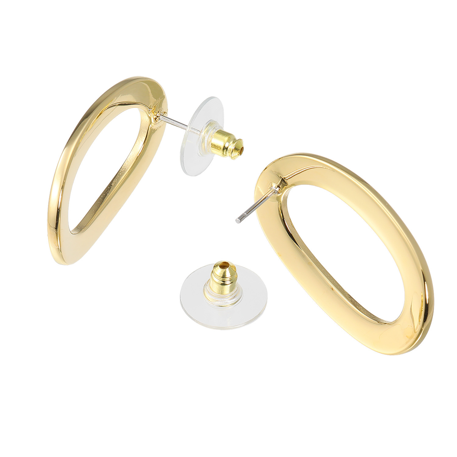 エアリーフェアリー ステンレス オーバルモティーフ イヤリング／ピアス