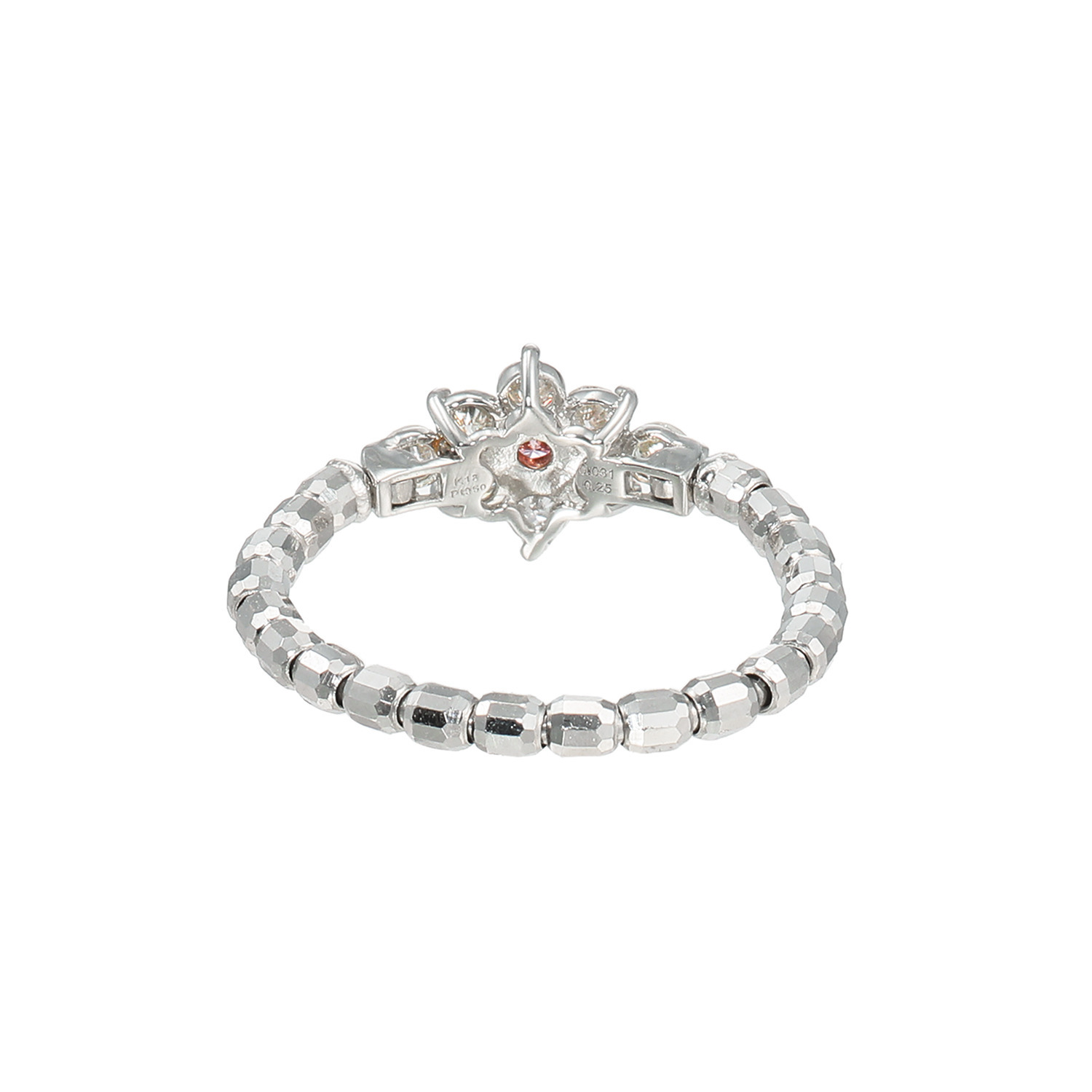 ディーラリエ プラチナ９５０ ファンシーインテンス パープリッシュピンク ダイヤモンド フラワーデザイン ディーエラスティック リング＜鑑定書付＞