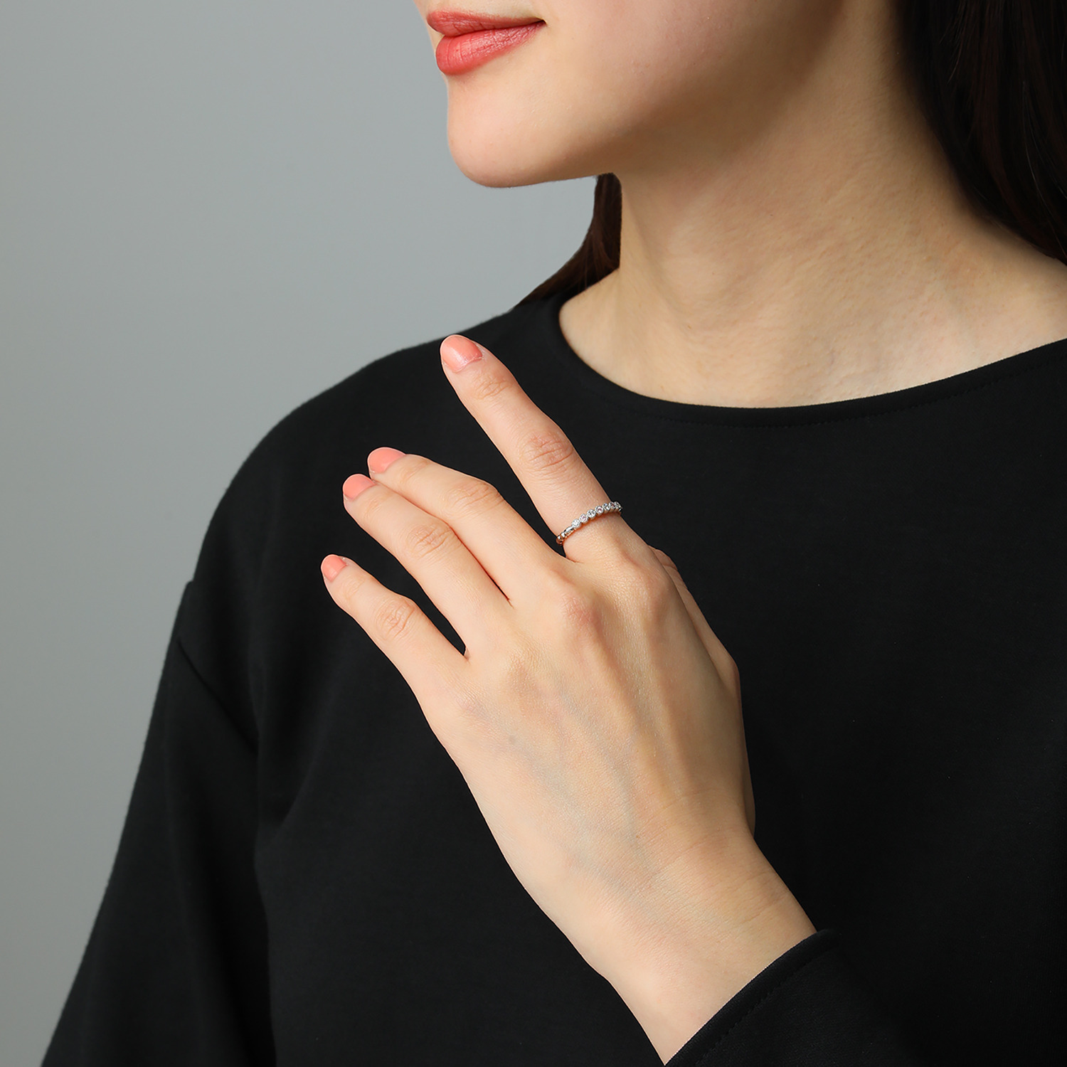 ディーラリエ プラチナ９５０ ピンクダイヤモンド ディーエラスティック リング