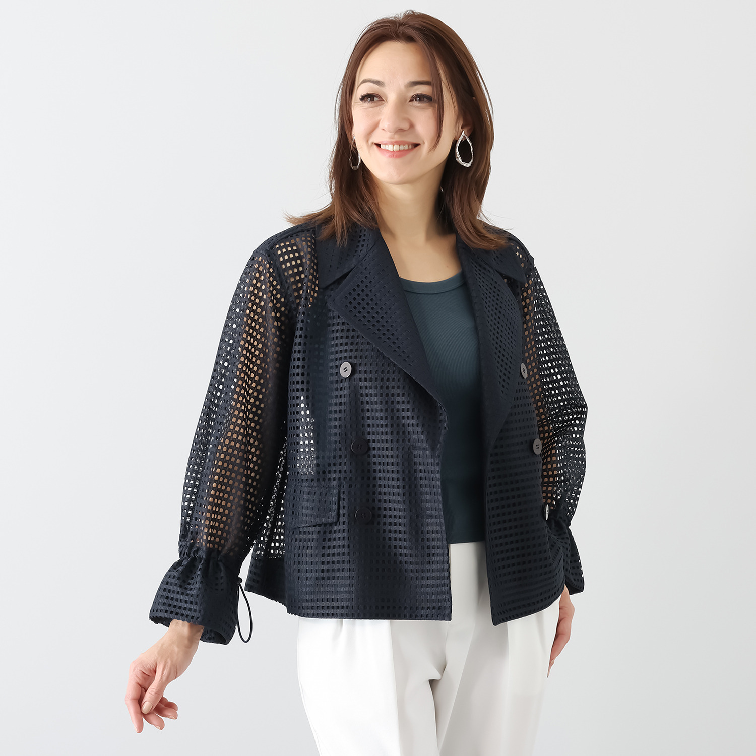 ボン・ブリコラージュ バイ　レイコ・ホウセンジ 春夏通して大活躍！ 軽やかにおしゃれに羽織る シアージャケット