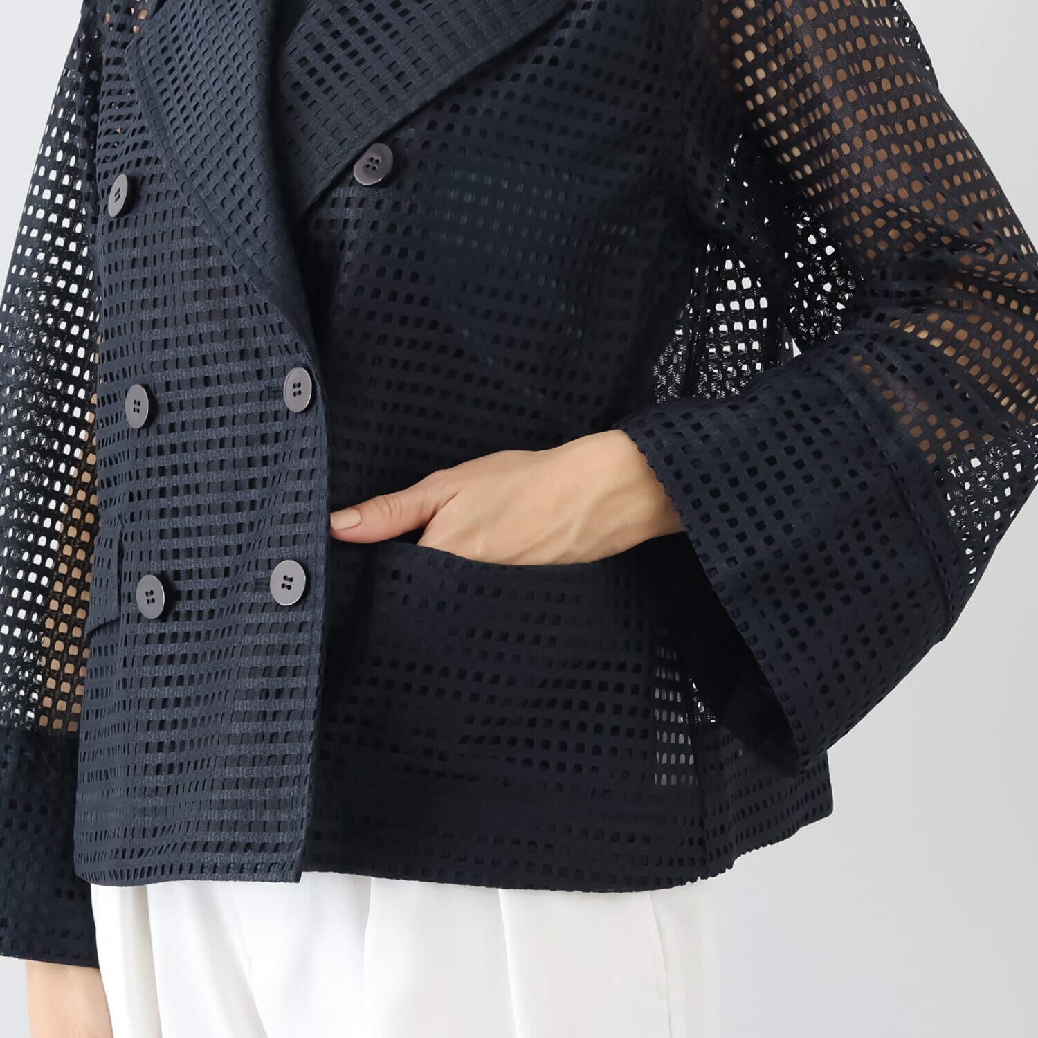 ボン・ブリコラージュ バイ　レイコ・ホウセンジ 春夏通して大活躍！ 軽やかにおしゃれに羽織る シアージャケット