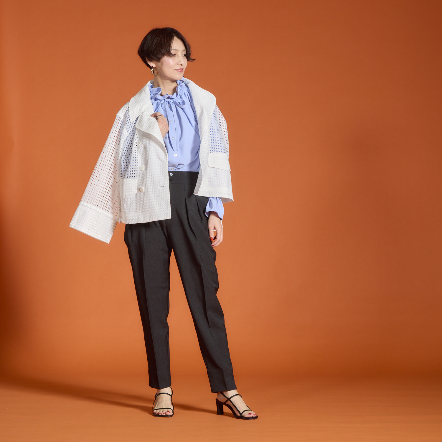 ボン・ブリコラージュ バイ　レイコ・ホウセンジ 春夏通して大活躍！ 軽やかにおしゃれに羽織る シアージャケット