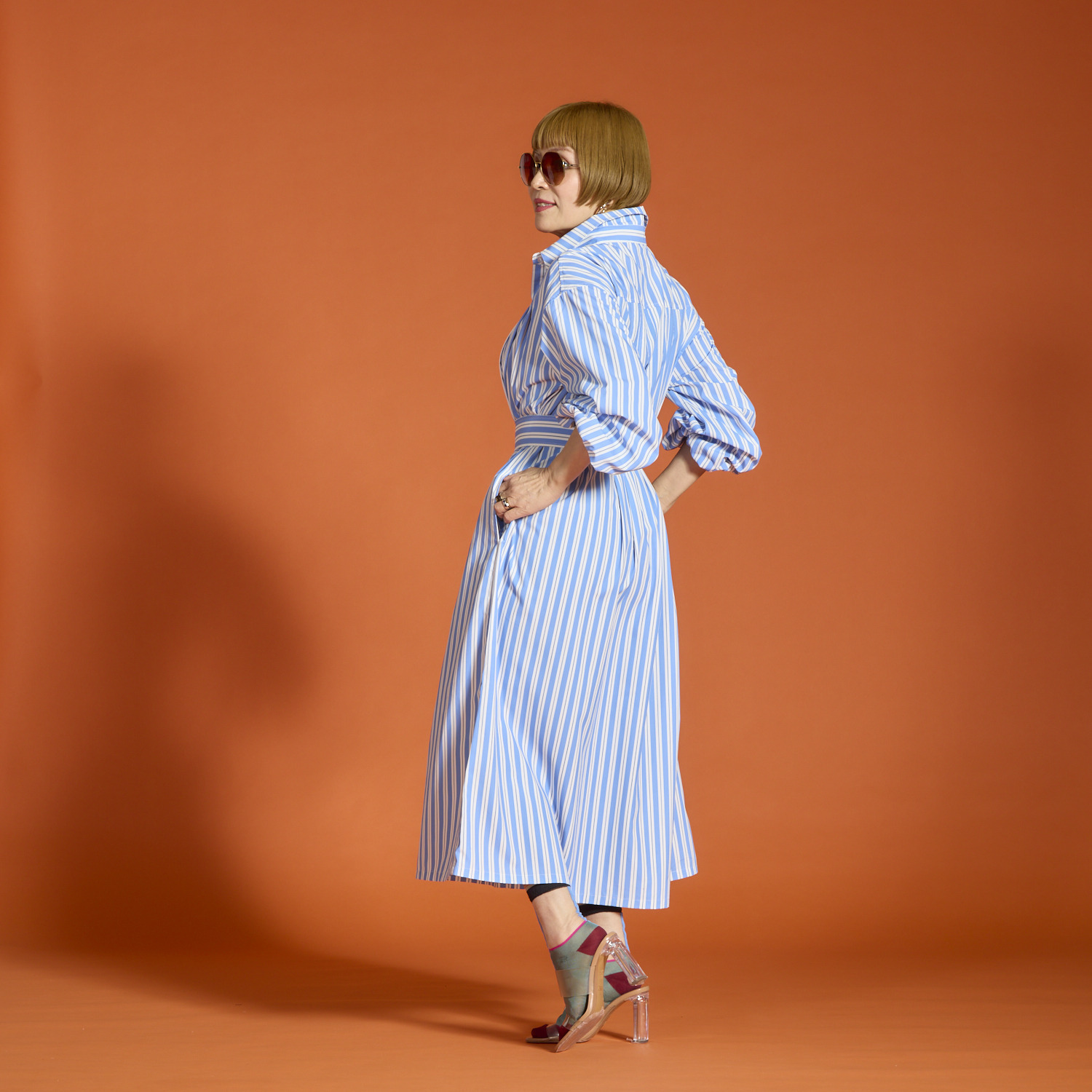 ボン・ブリコラージュ バイ　レイコ・ホウセンジ １枚でも、羽織っても。 オリジナルプリント シャツワンピース