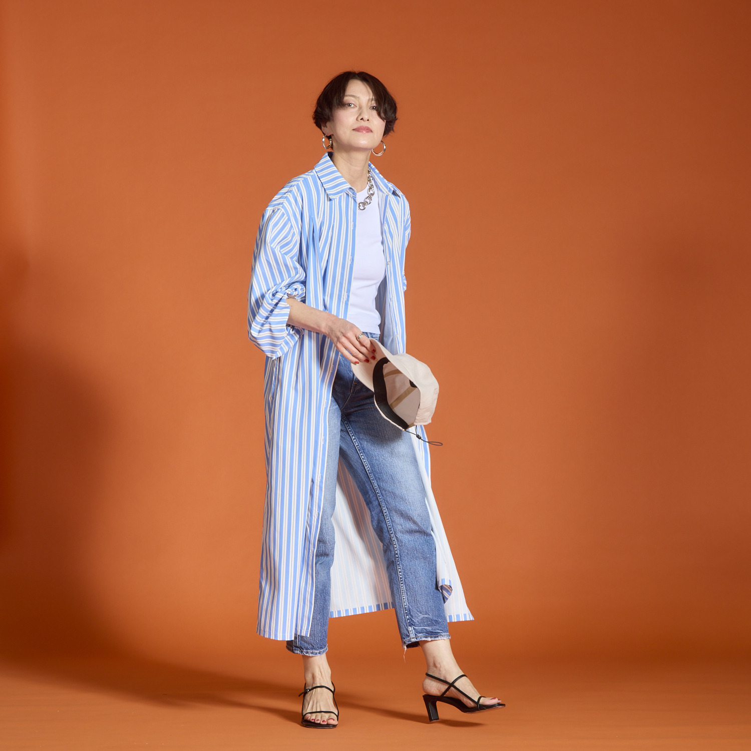 ボン・ブリコラージュ バイ　レイコ・ホウセンジ １枚でも、羽織っても。 オリジナルプリント シャツワンピース