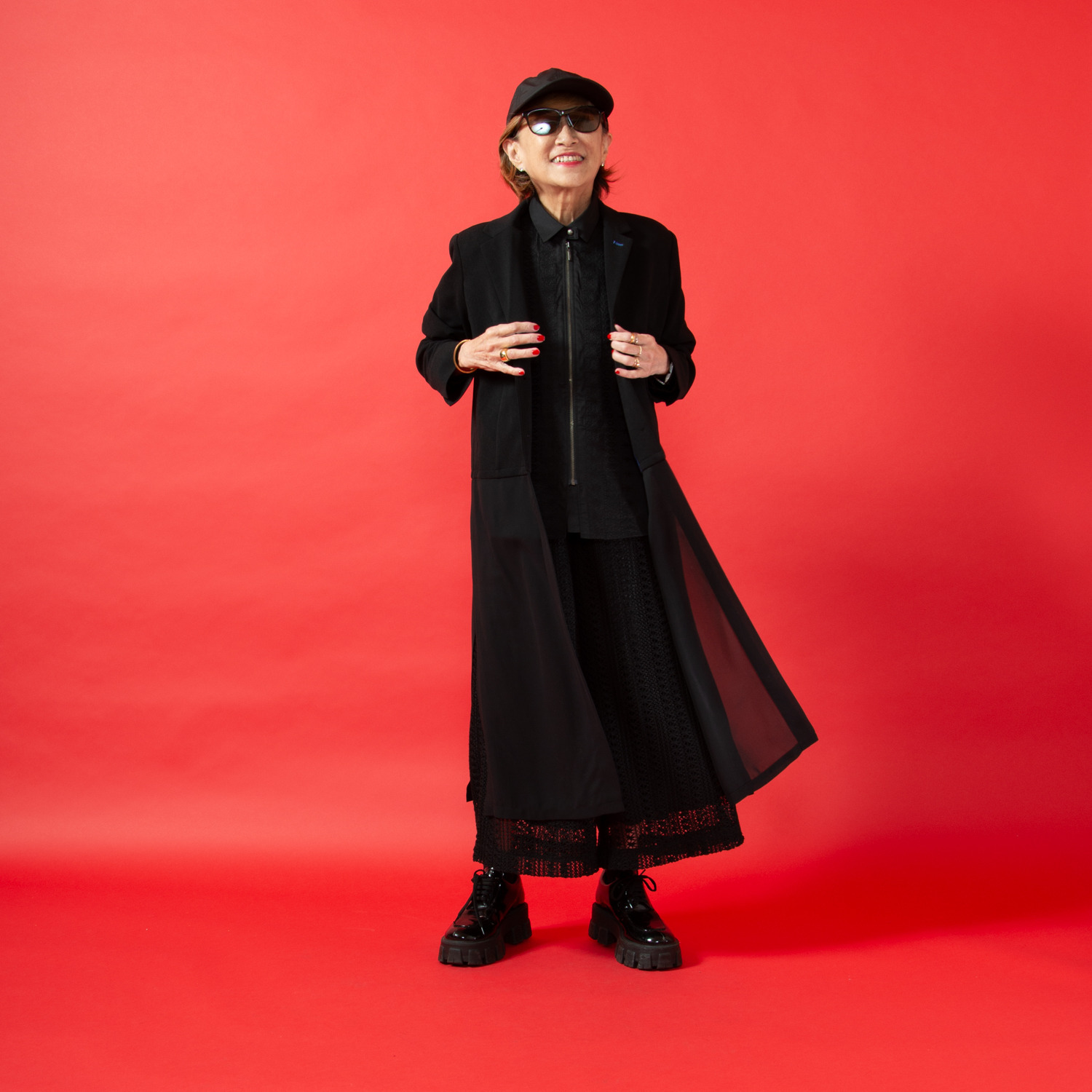 ミニマライズプラス 春らしい軽やかさ トレンドを取り入れた 大人スタイリッシュな 異素材使いの ロングコート