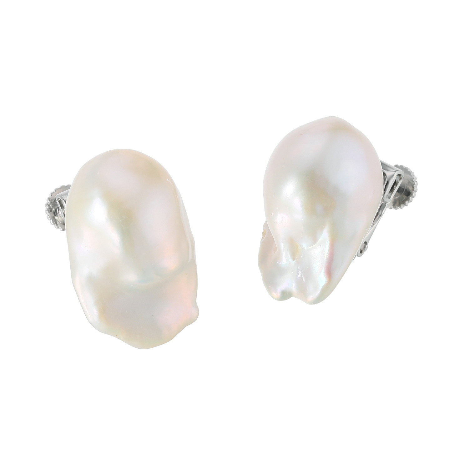 大粒淡水バロックパール イヤリング