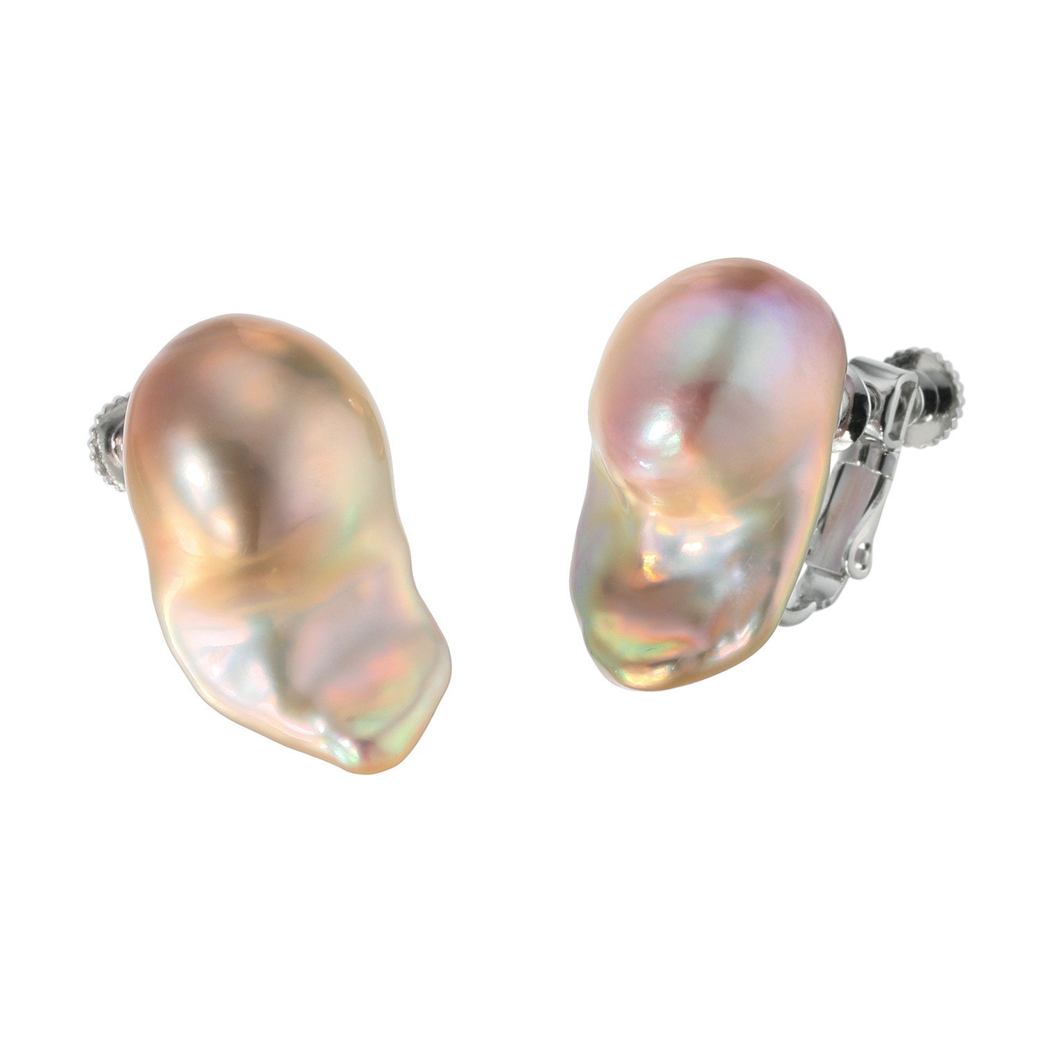 大粒淡水バロックパール イヤリング