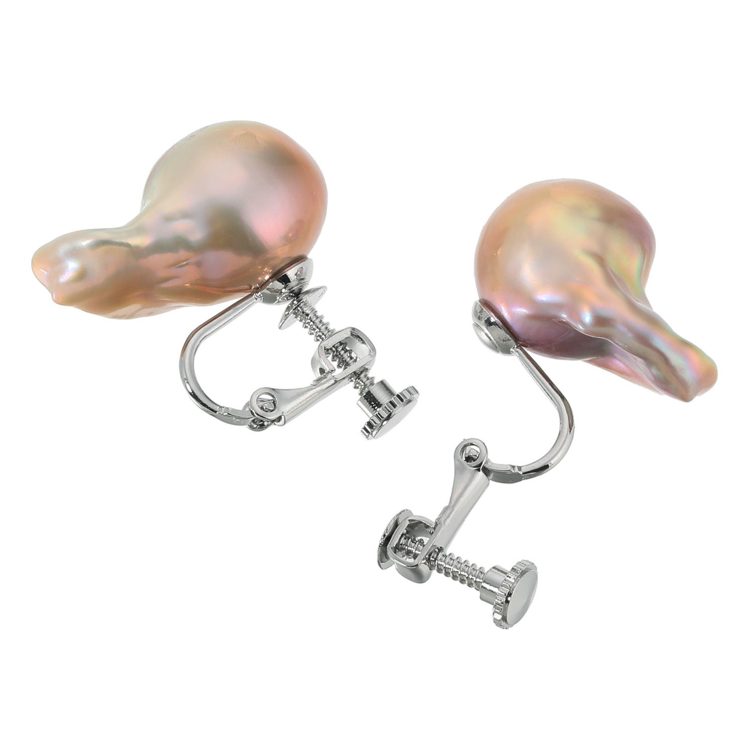 大粒淡水バロックパール イヤリング