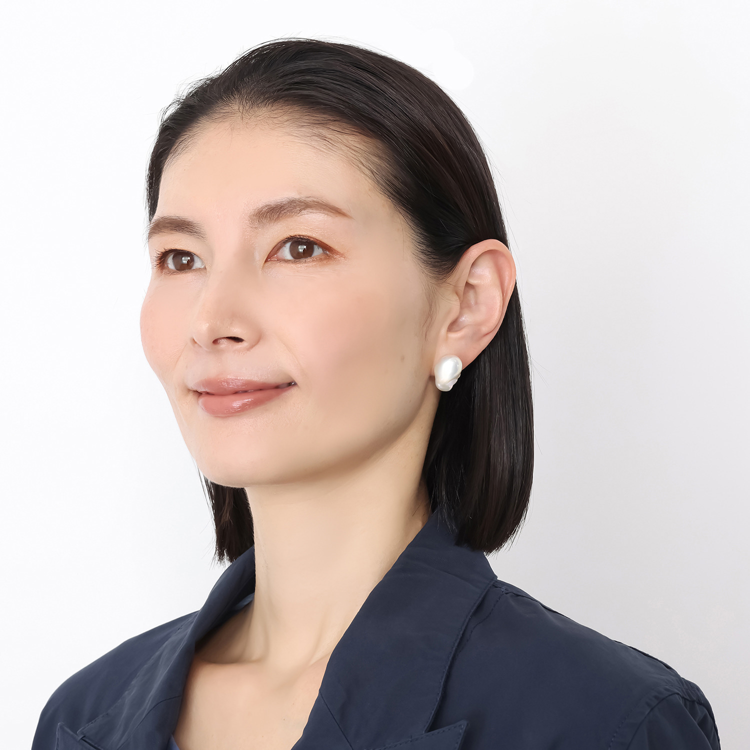 大粒淡水バロックパール イヤリング