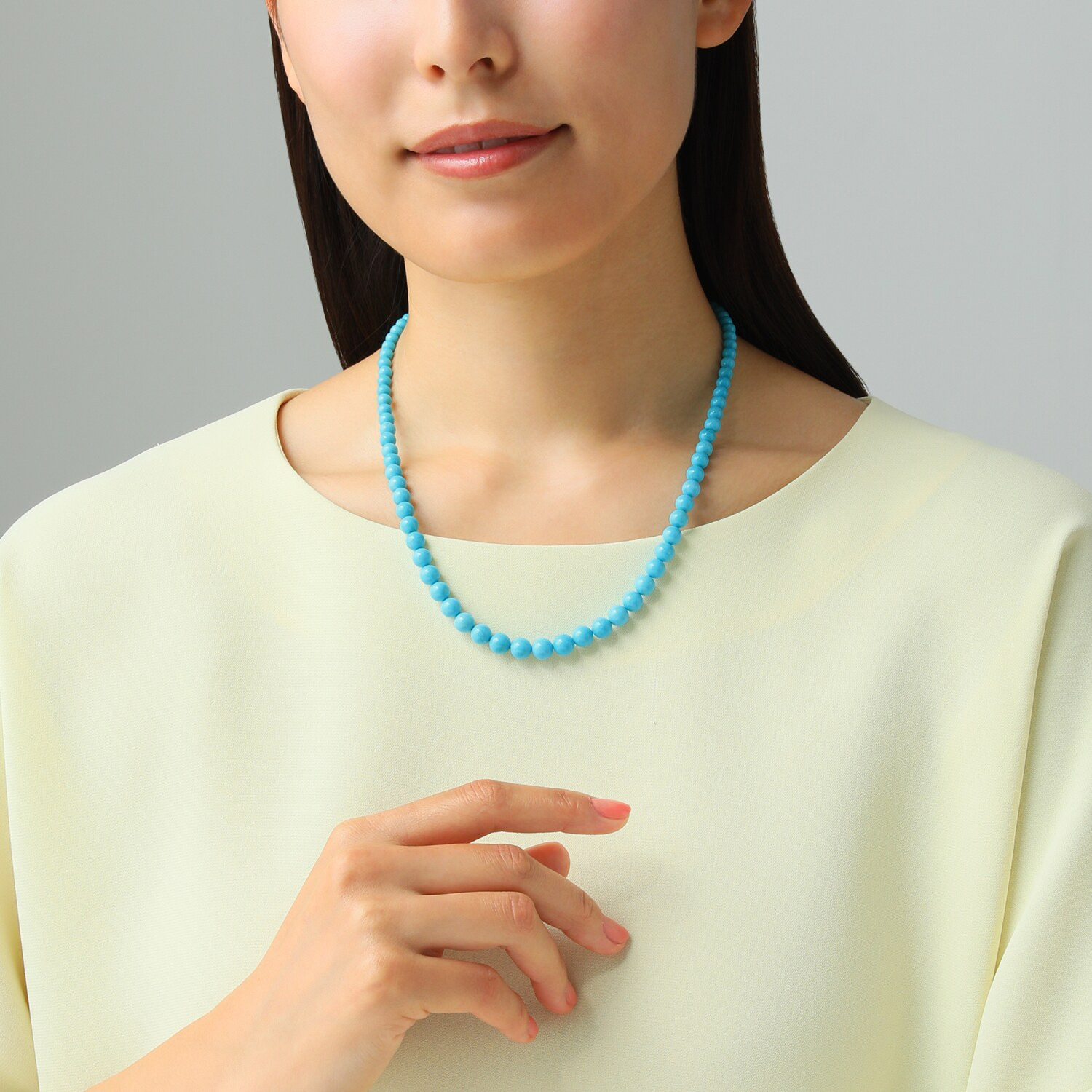 スリーピングビューティー プラチナ８５０ １００カラットＵＰ ターコイズ グラデーションネックレス