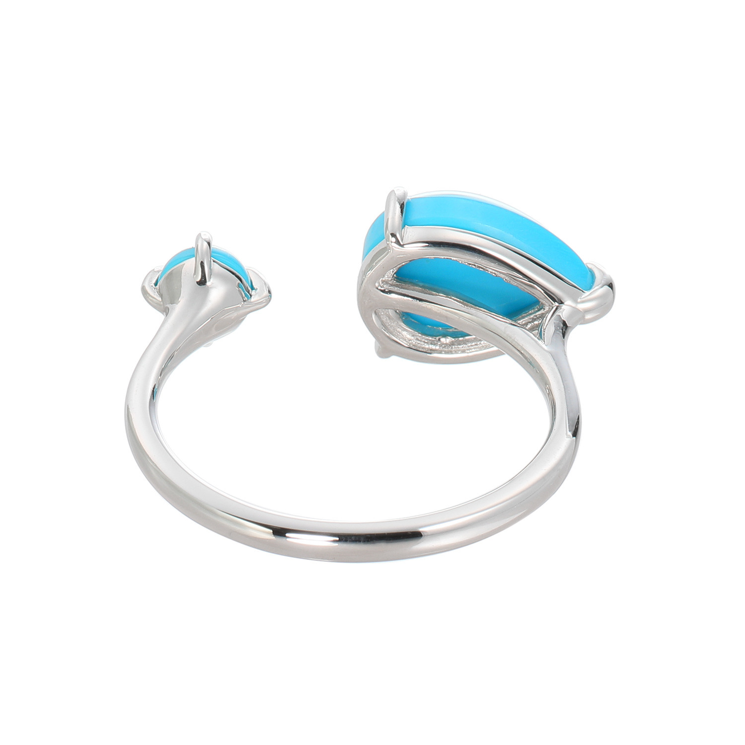 スリーピングビューティー プラチナ９５０ ターコイズ フォークデザインリング