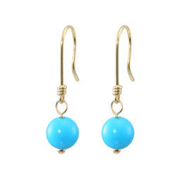 スリーピングビューティー １８Ｋ １．５カラットＵＰ ターコイズ シンプルピアス