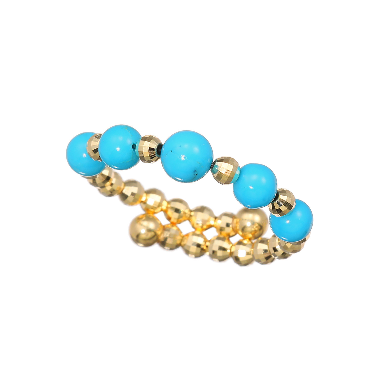 スリーピングビューティー １８Ｋ ターコイズ フレキシブルリング