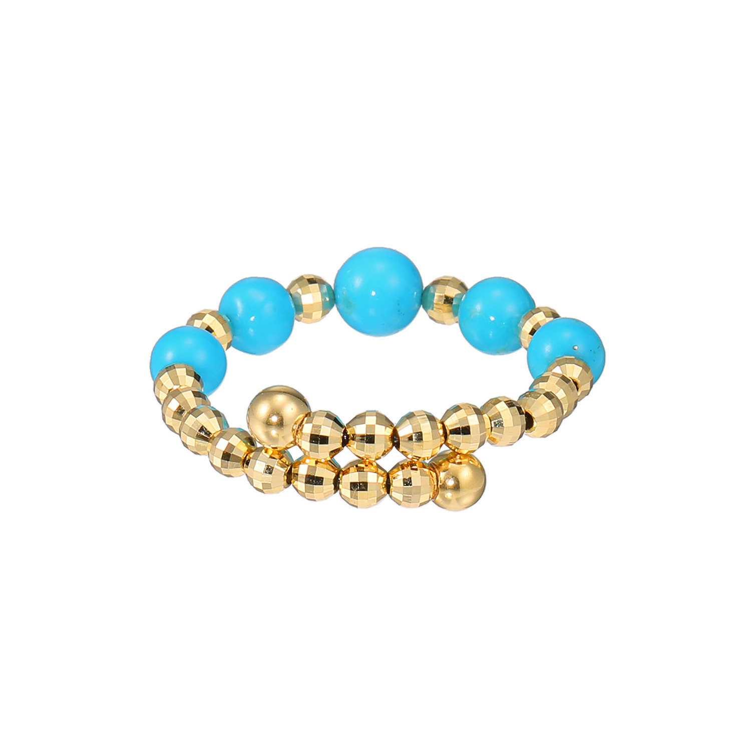 スリーピングビューティー １８Ｋ ターコイズ フレキシブルリング