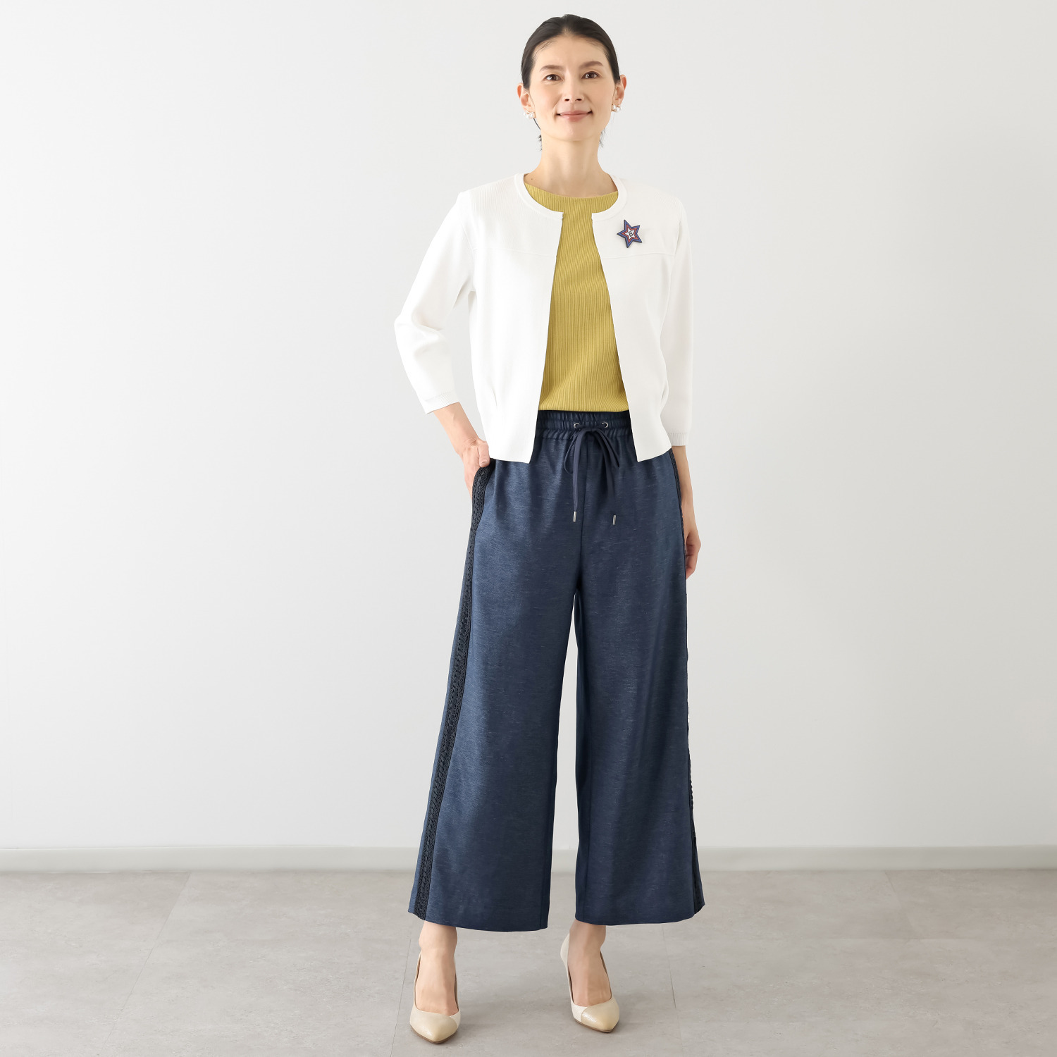 ブルーコレクション 万能なパートナー 星で遊ぶ きちんと見え カーディジャケット