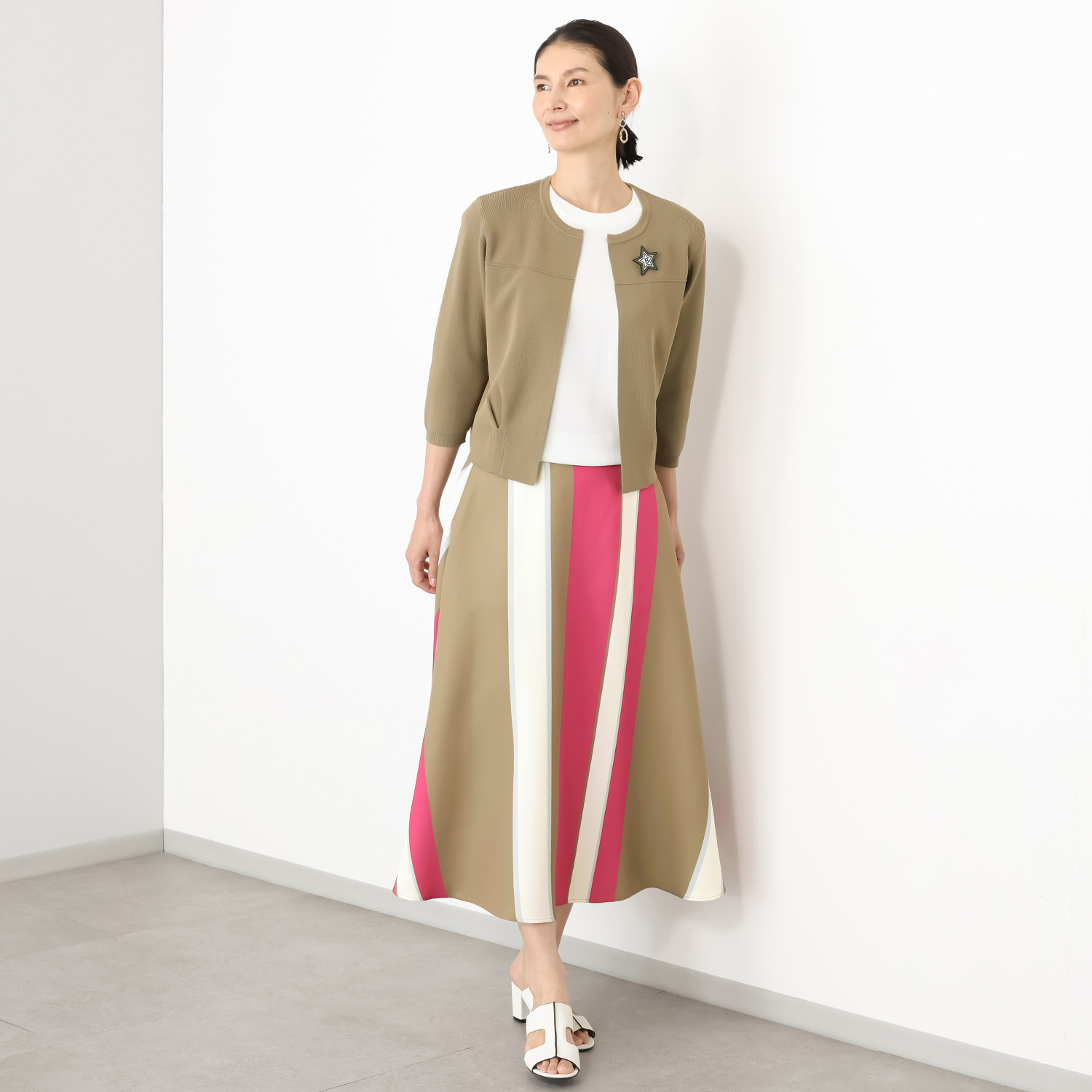 ブルーコレクション 心はずむ！ 配色フレアースカート