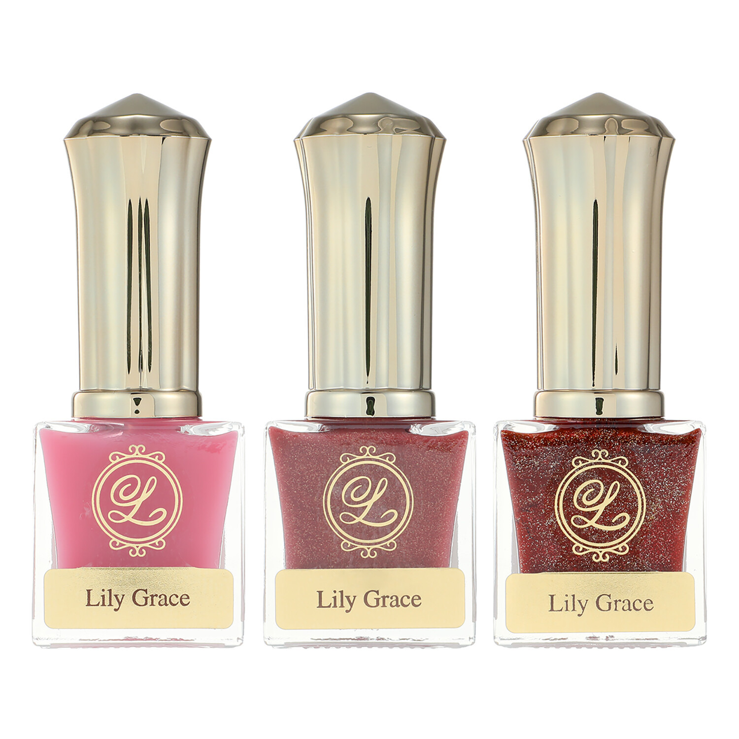 リリーグレイス 除光液不要で簡単オフ！ ウォーターネイル ローズレッドセレクト ３色セット