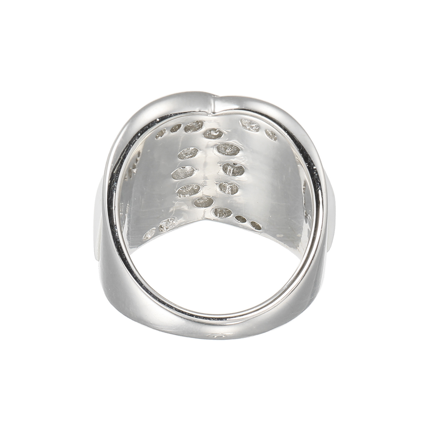 イーシア シルバー ホワイトカルセドニー＆ ホワイトトパーズ ボリュームリング