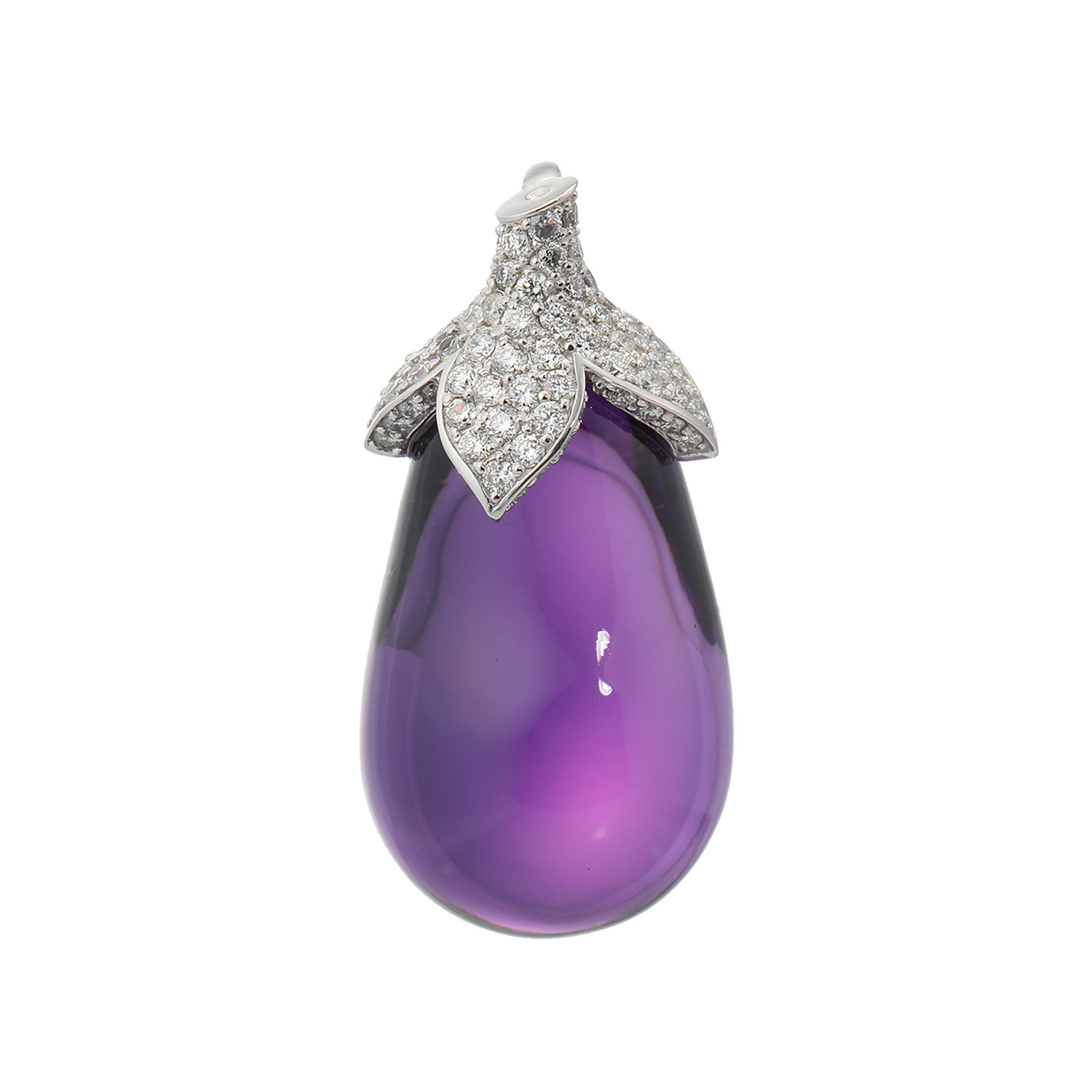 サープライズ プラチナ９５０ アメシスト＆ ダイヤモンド ペンダントトップ