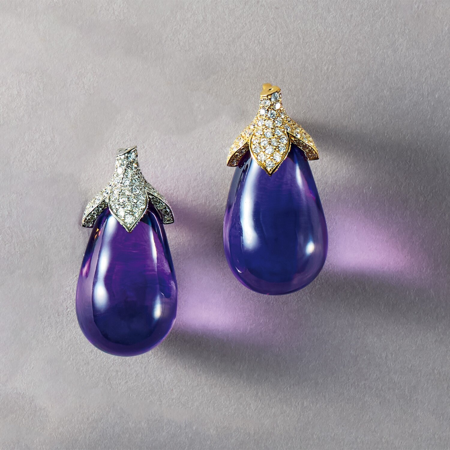 サープライズ １８Ｋ アメシスト＆ ダイヤモンド ペンダントトップ