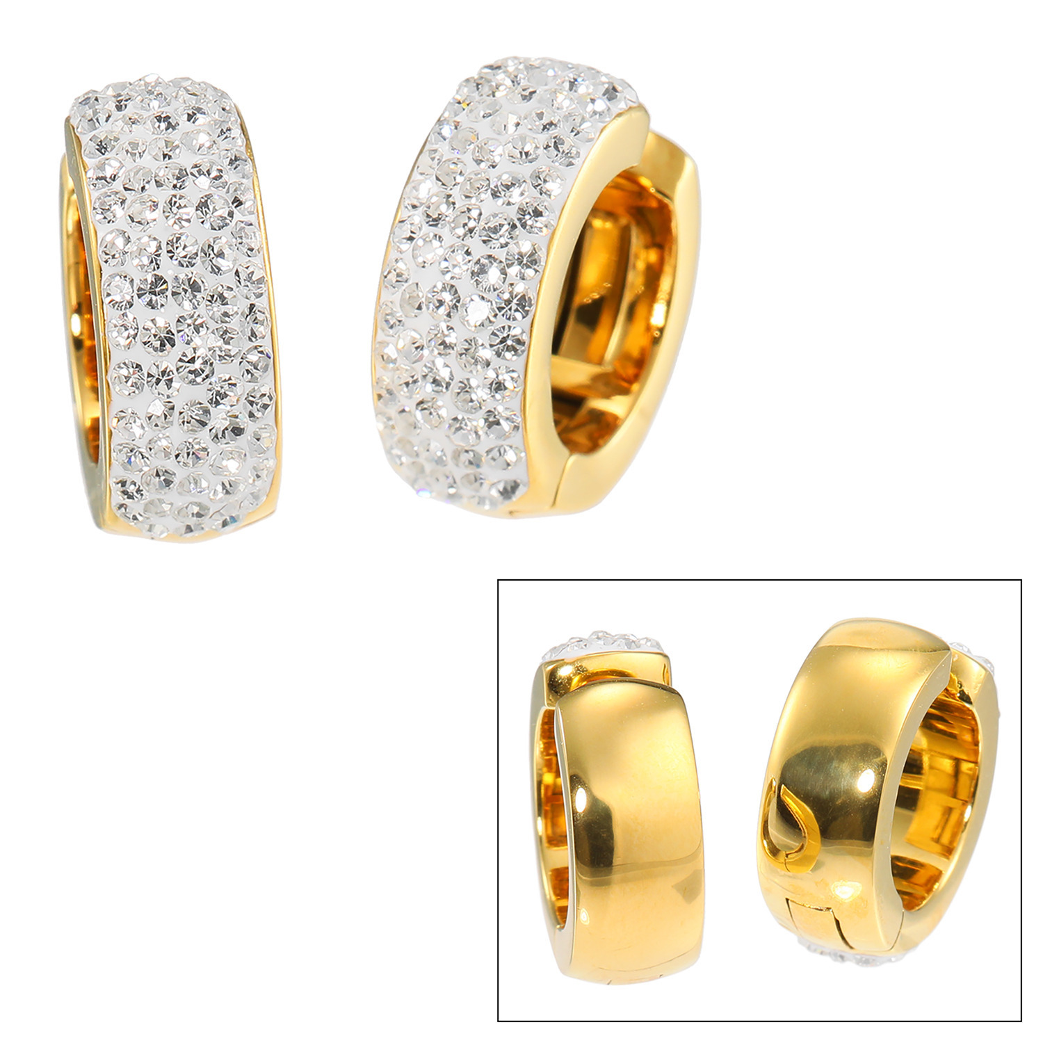 エービーステン ステンレス キラキラビジュウ リバーシブル イヤリング／ピアス