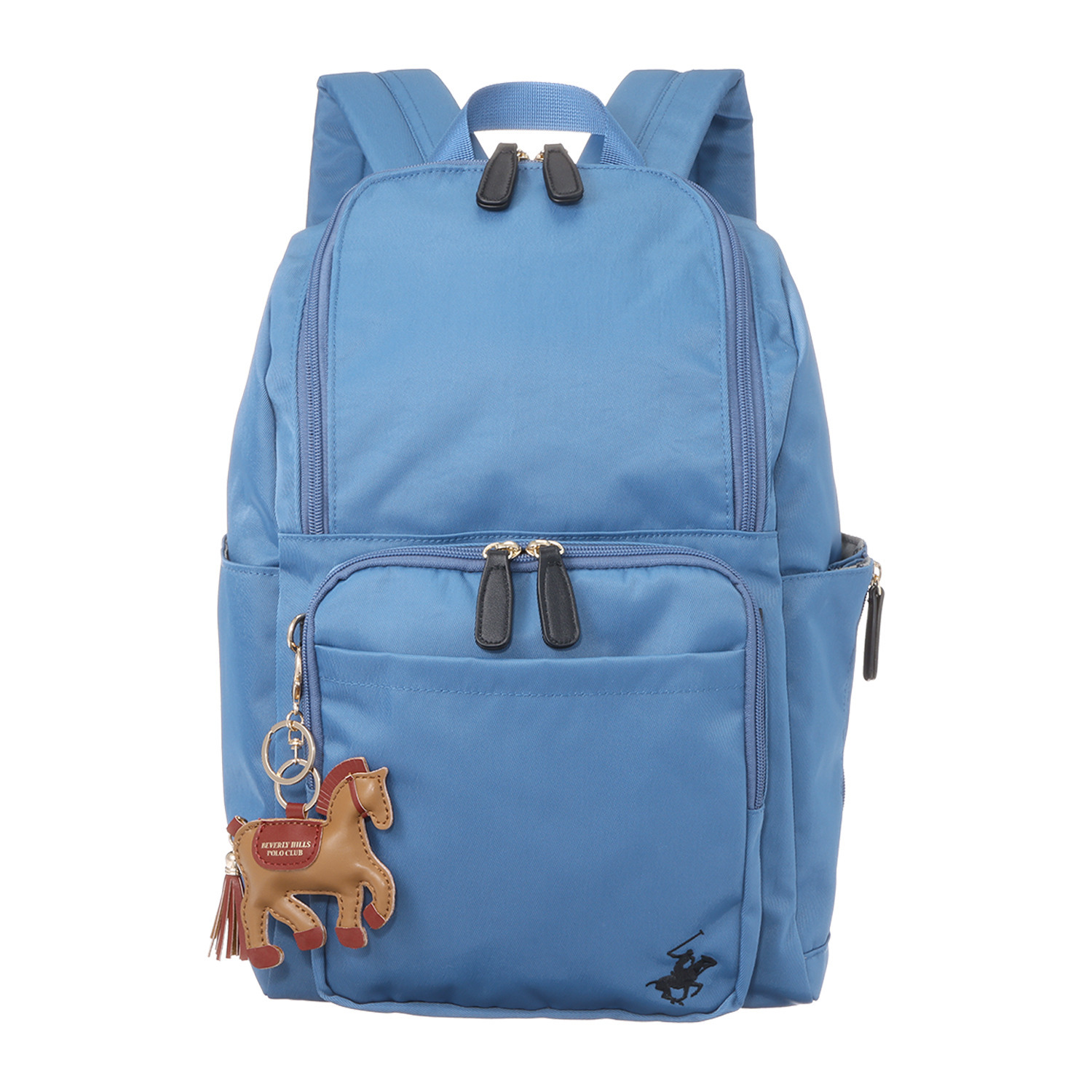 ビバリーヒルズ ポロクラブ ホースチャーム付 さまざまなシーンで使える たっぷり１５ポケット 軽量バックパック