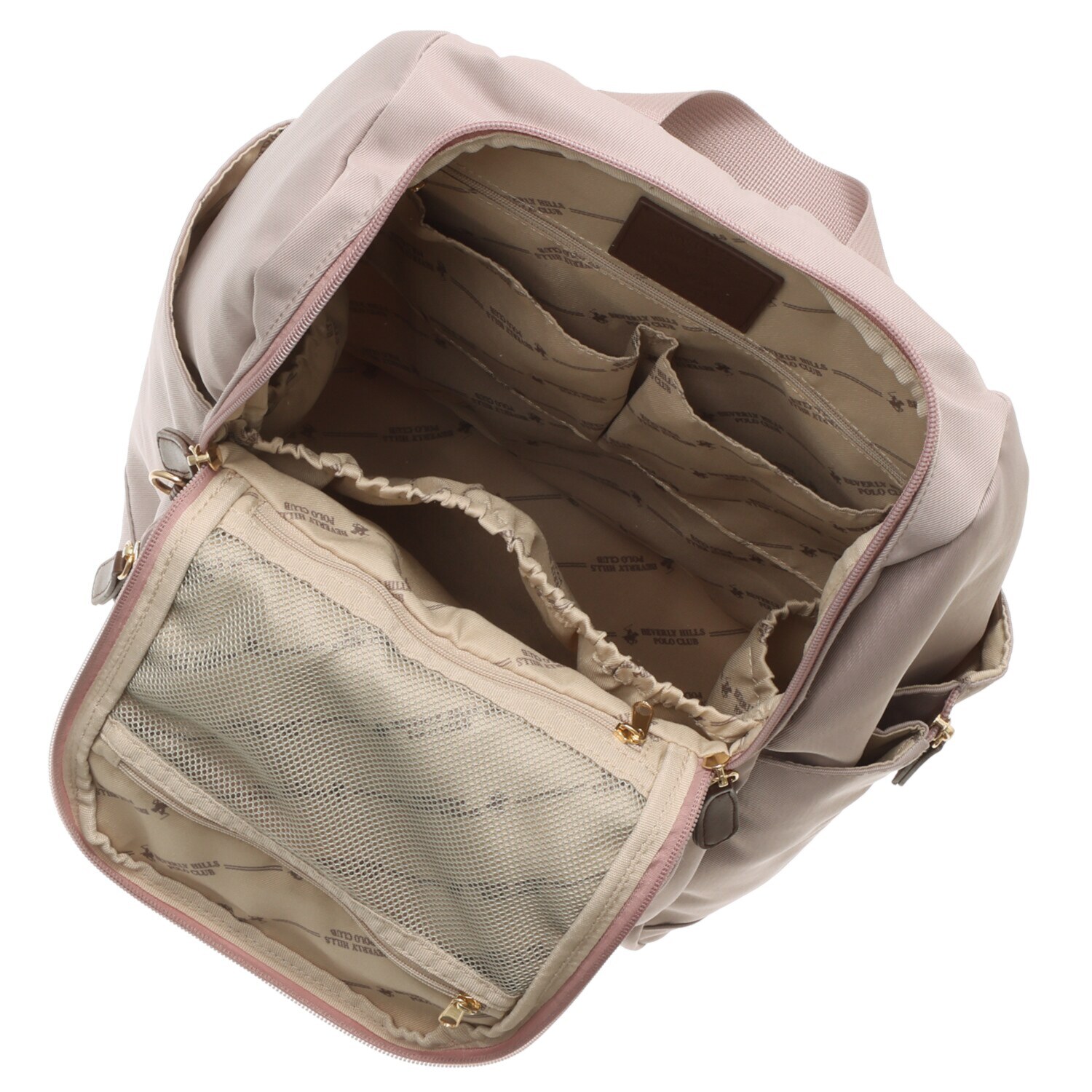 ビバリーヒルズ ポロクラブ ホースチャーム付 さまざまなシーンで使える たっぷり１５ポケット 軽量バックパック