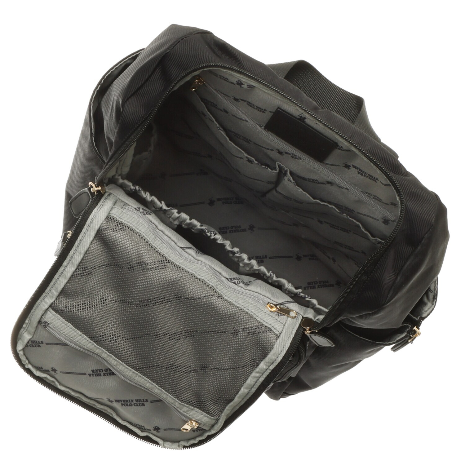 ビバリーヒルズ ポロクラブ ホースチャーム付 さまざまなシーンで使える たっぷり１５ポケット 軽量バックパック