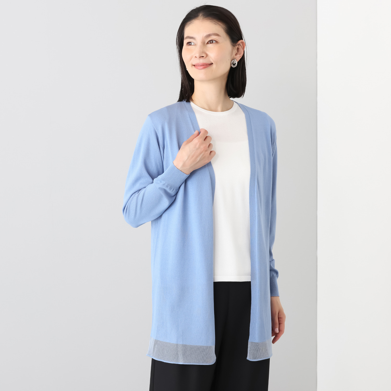 フーア シアーアクセント ニットカーディガン