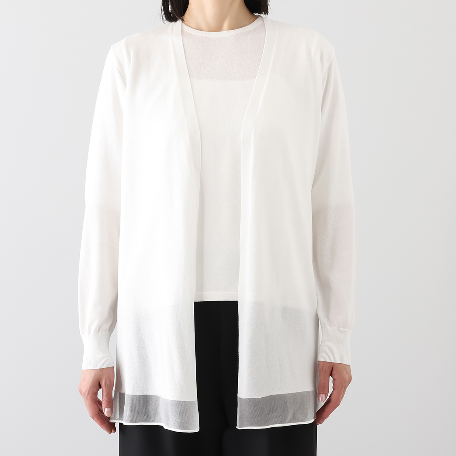 フーア シアーアクセント ニットカーディガン