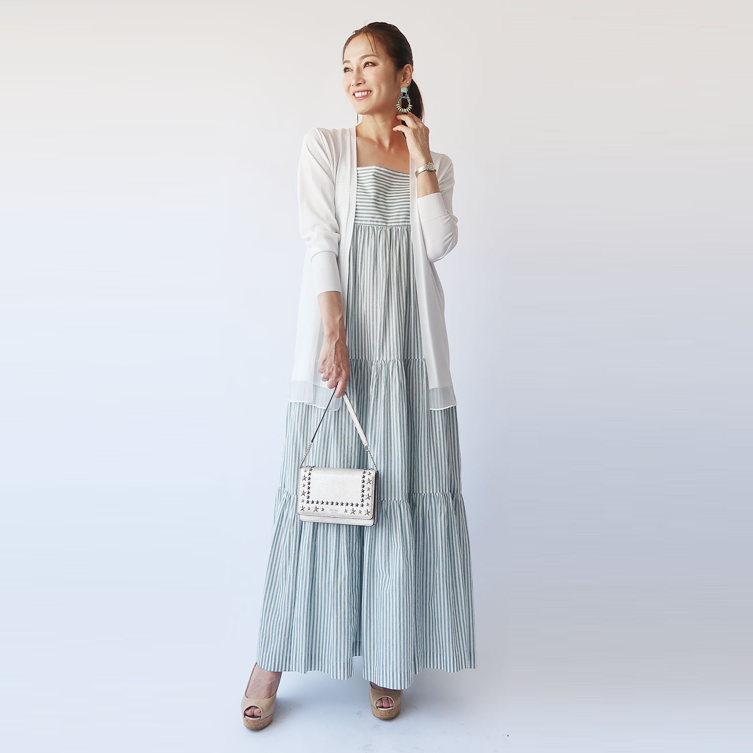 フーア シアーアクセント ニットカーディガン